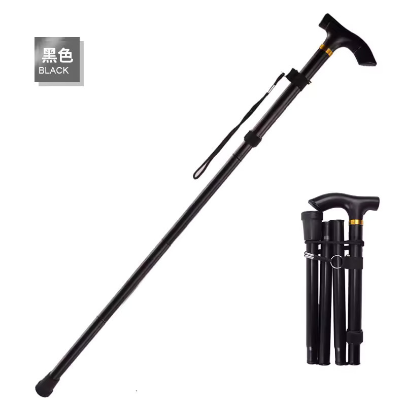 Bastón plegable altura ajustable 5 niveles portátil con correa