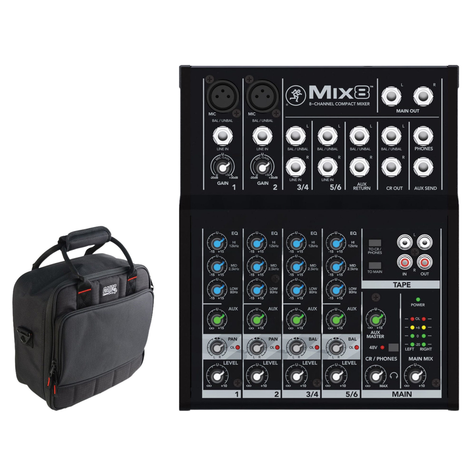 Mackie Mix8 with Gator G-MIXERBAG-1212