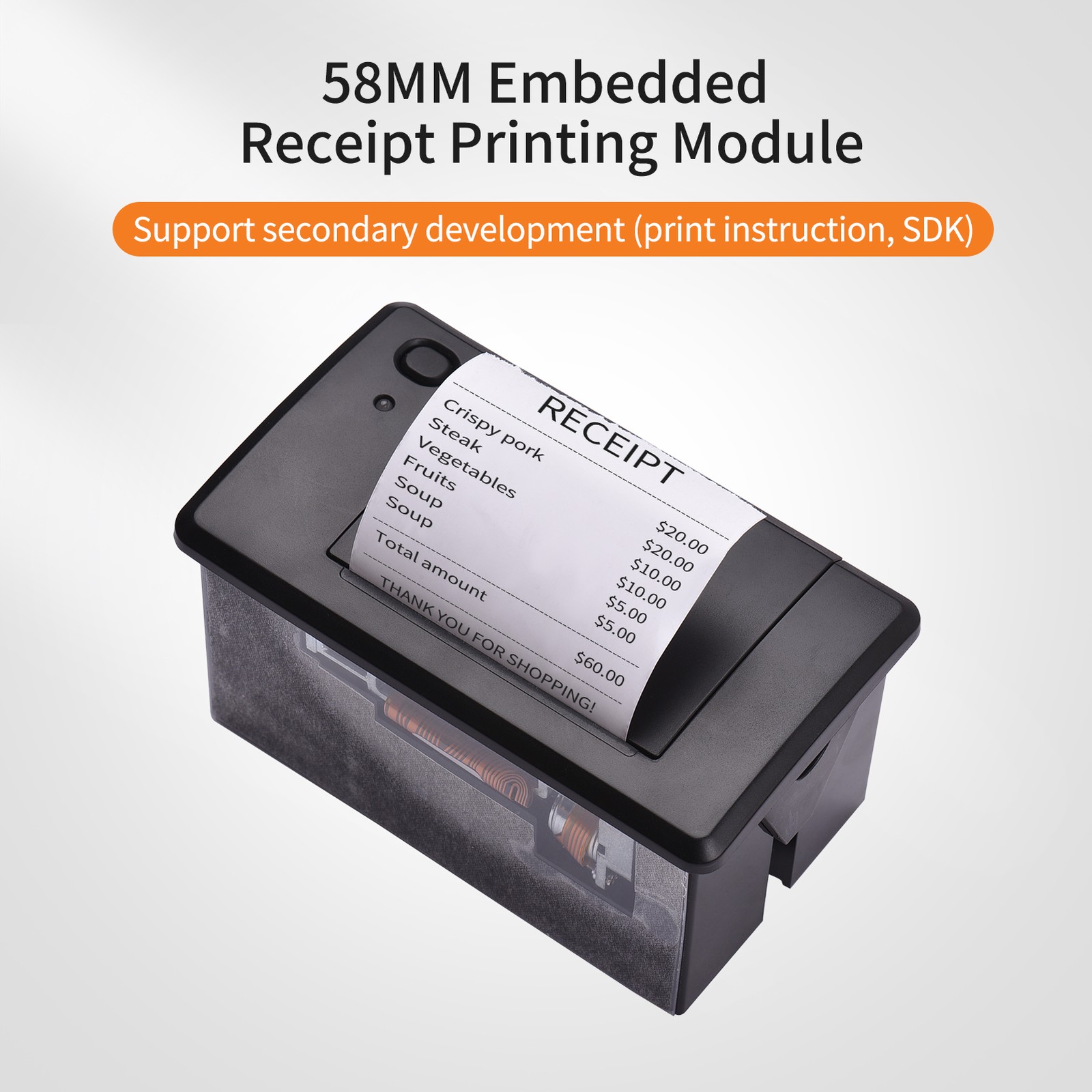 Embedded Thermal Receipt Printer 58MM Direct Mini Printing For Supermarket Bank