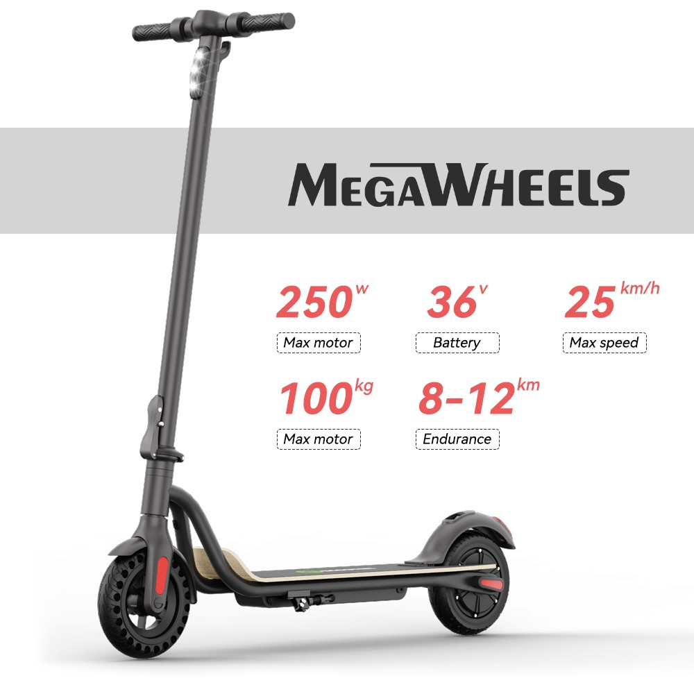 Megawheels Pro Electric Scooter, 250W Long Range ,Adults Folding eScooter