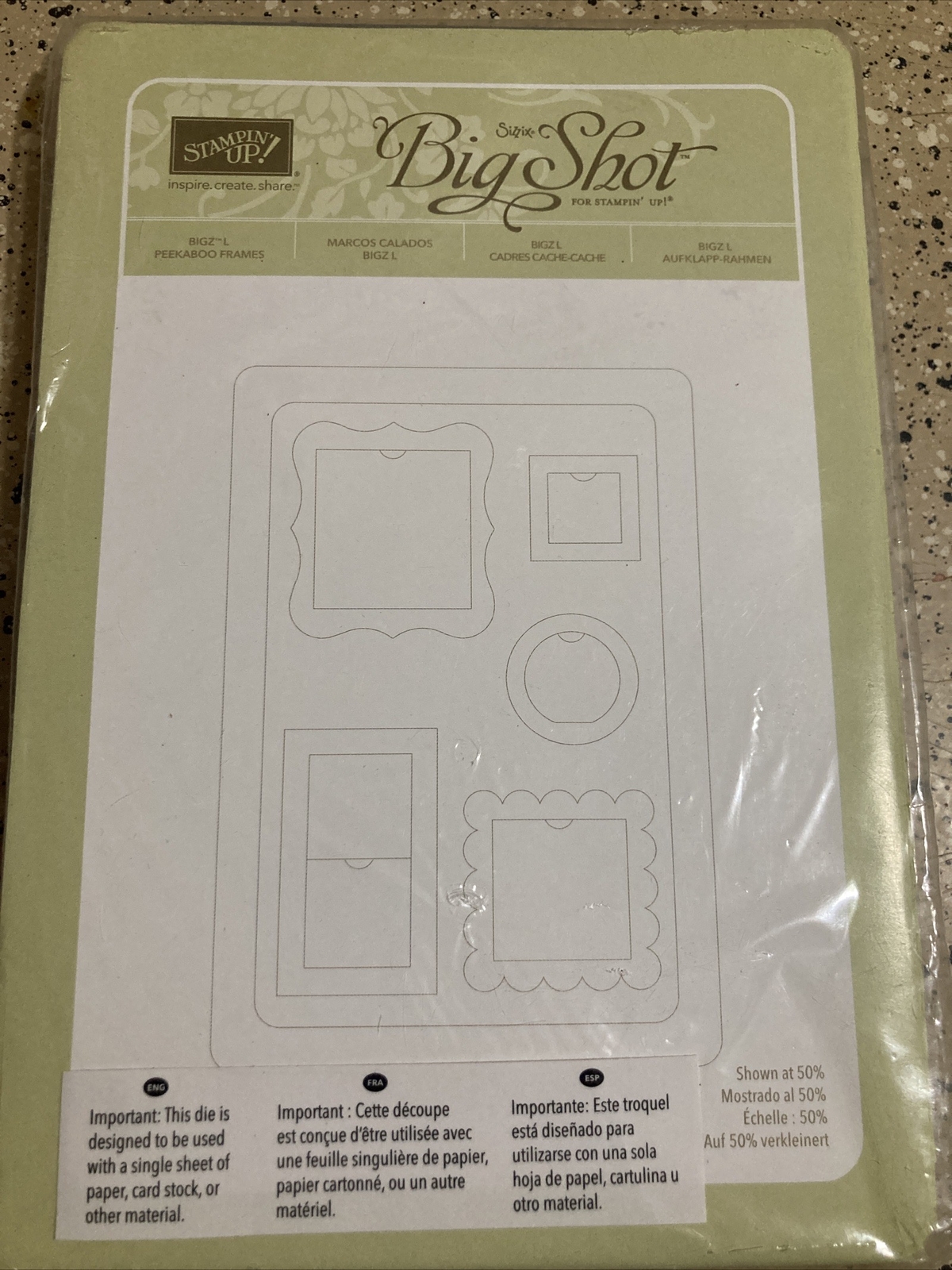 Stampin' Up! PEEKABOO FRAMES  "L" Die All Occasion BRAND NEW SEALED SIZZIX