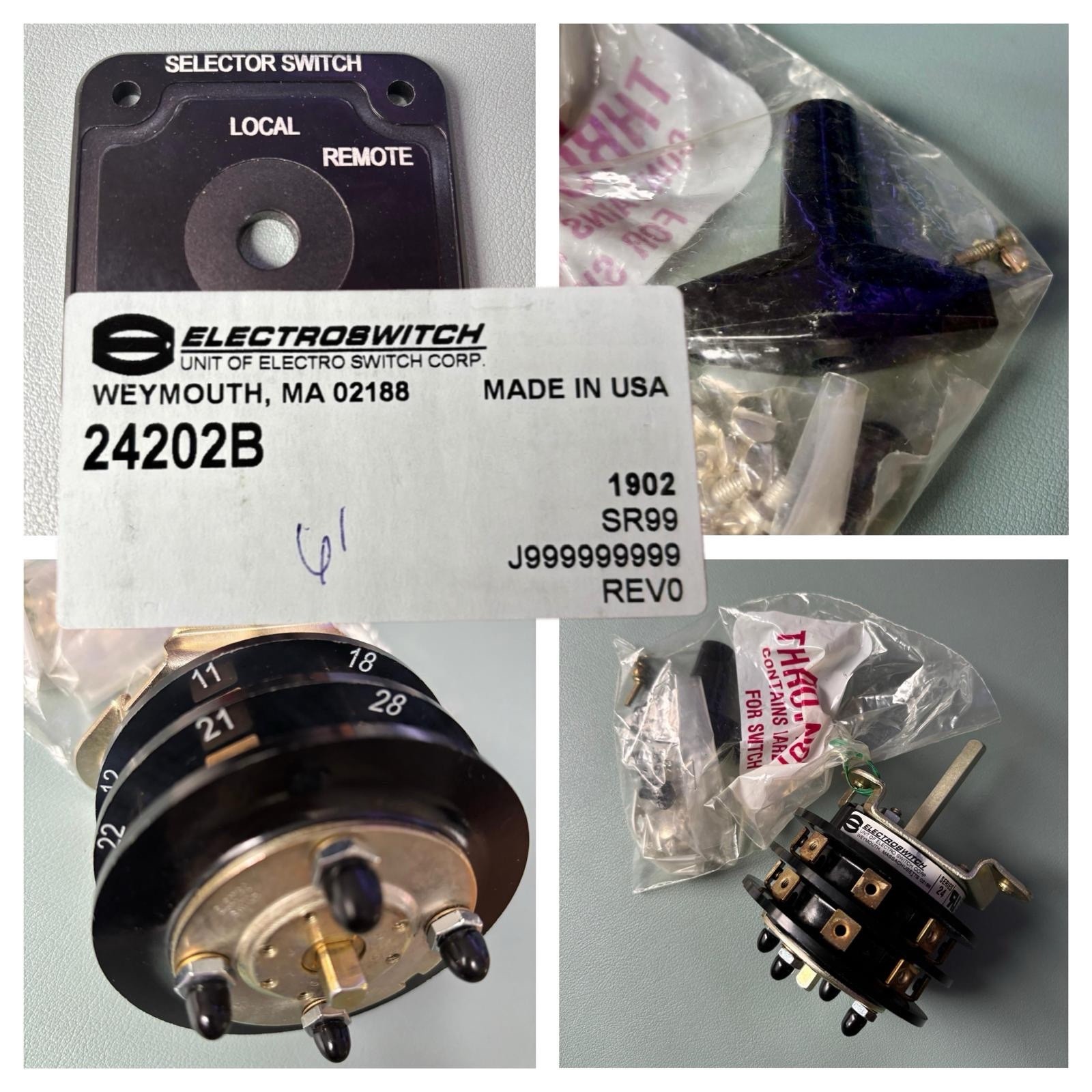 Electroswitch Series 24 | 24202B | Selector Switch: Local/Remote | 2 Decks