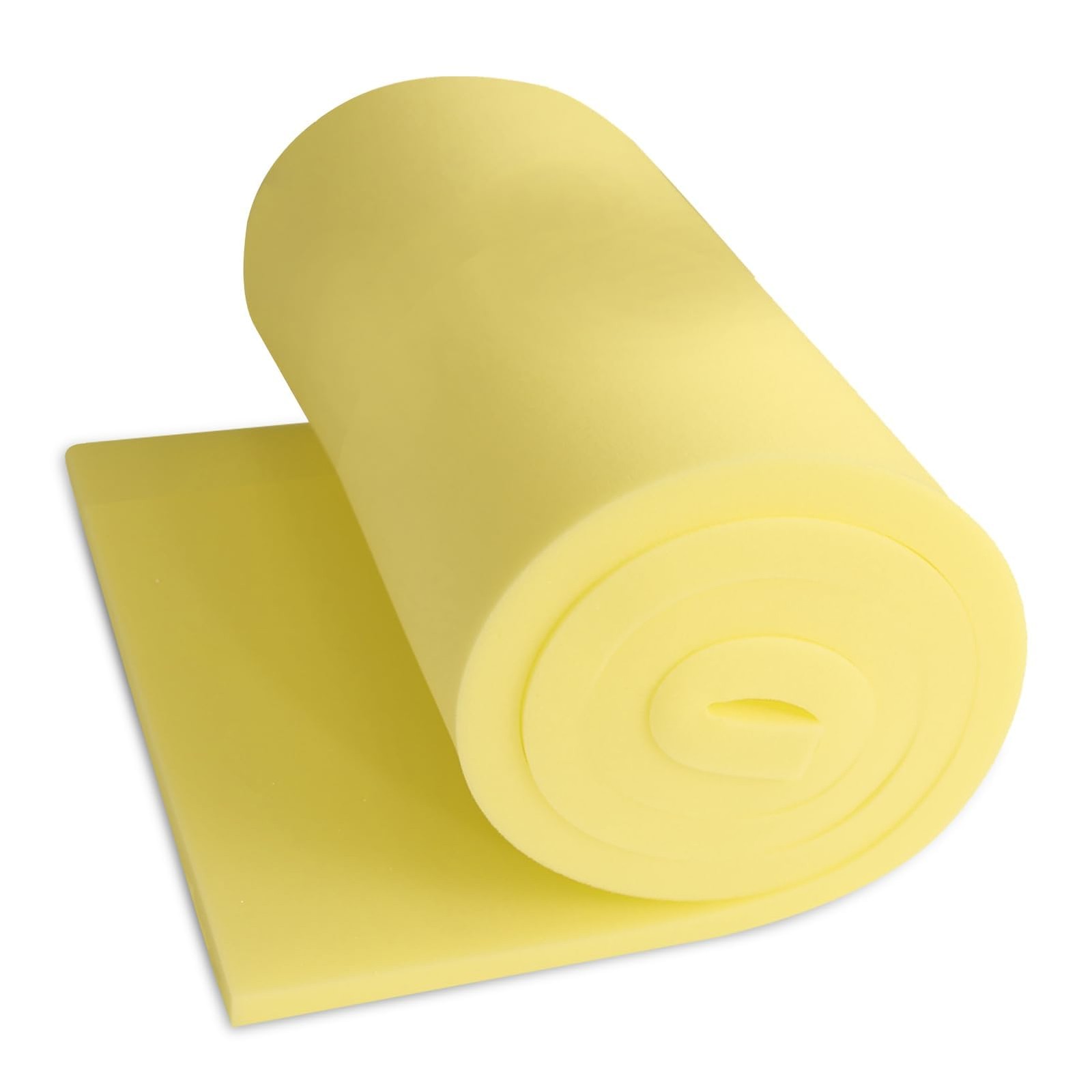 High Density Upholstery Foam Sheet 1x16x79 Inch Yellow Polyurethane Padding