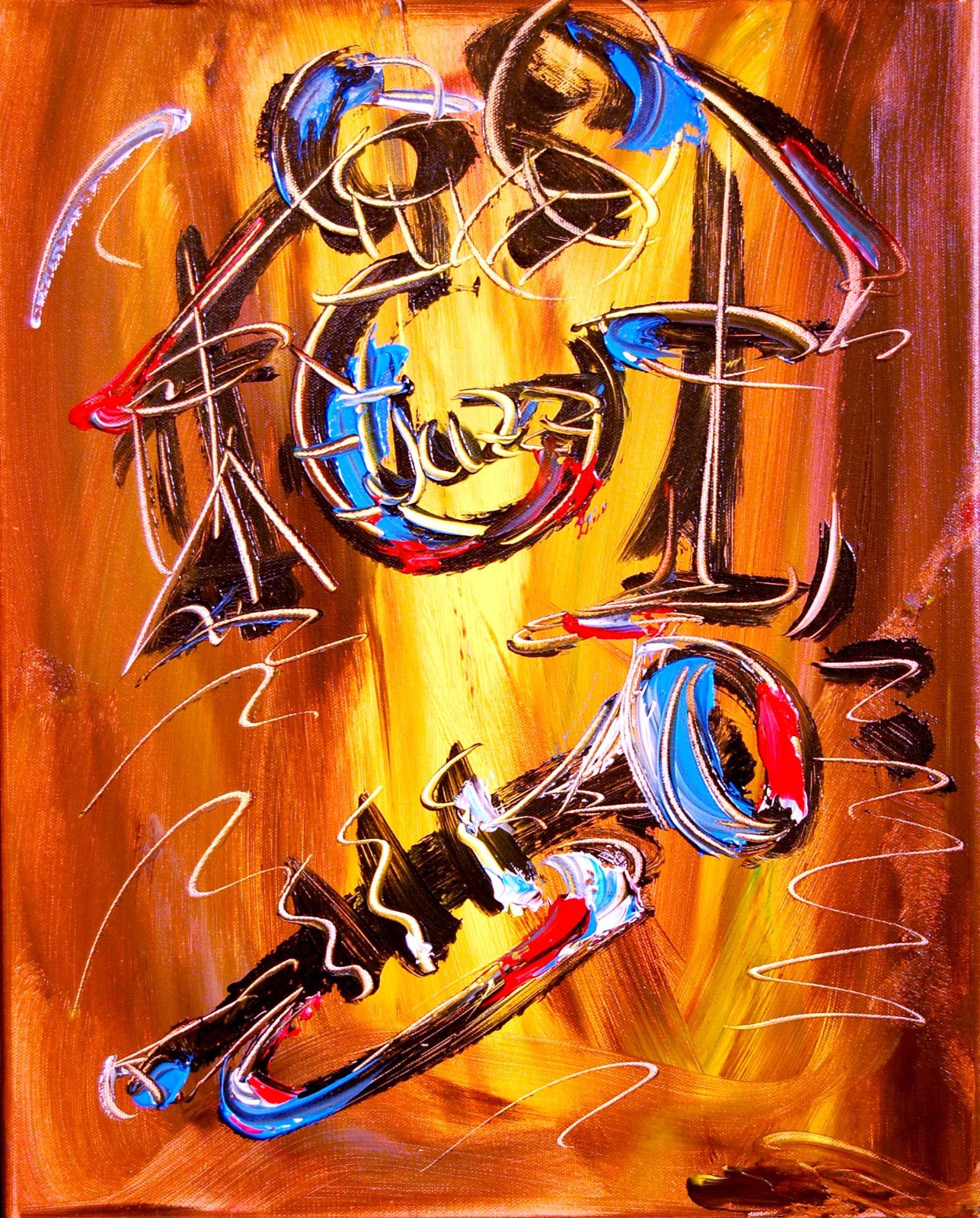 Jazz Original Oil Painting Stetched Canvas Impessionist Wall Art