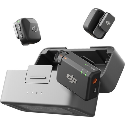 DJI Mic Mini (2 TX + 1 RX + Charging Case) Wireless Microphone for iPhone/Camera