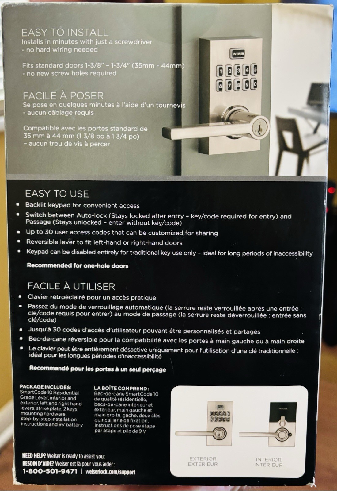 BRAND NEW Weiser Smartcode 10 Satin Nickel Keyless Entry Electronic Lever