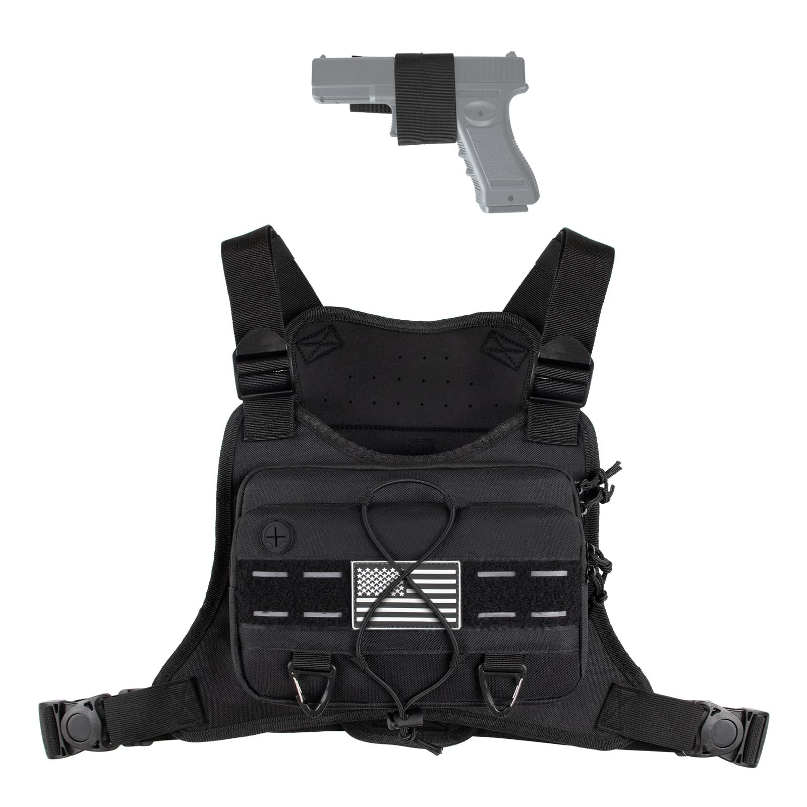 Outdoor Sports Chest Bag for Men with Holder, Breathable Running Chest Pack F...