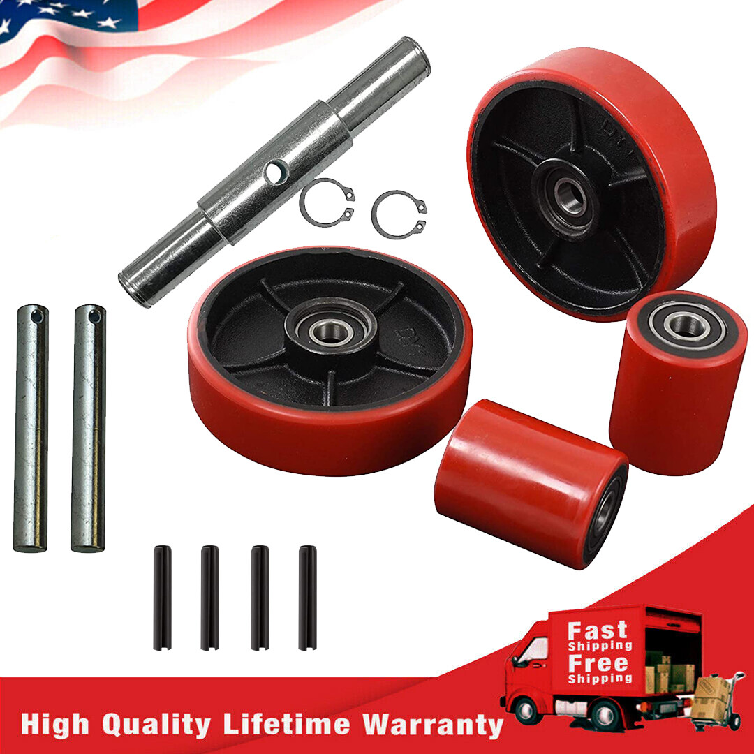 Pallet Jack Lift Truck Steer Load Wheels Replacement Kits with Bearings ID 20mm