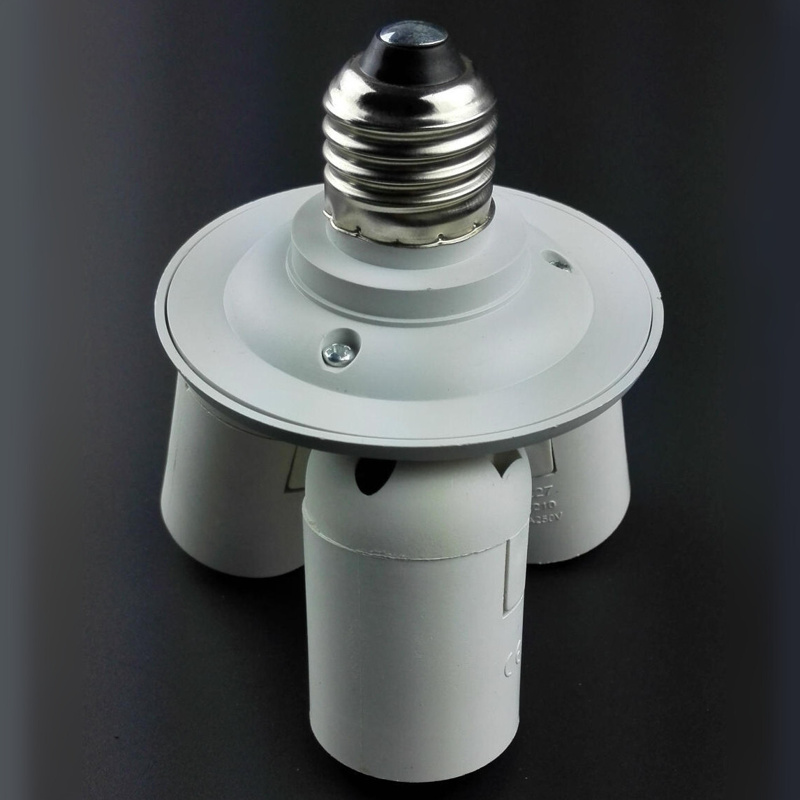 3 to 1 Light Socket E26 Splitter Lamp Base Adapter for Standard LED & CFL Bulbs