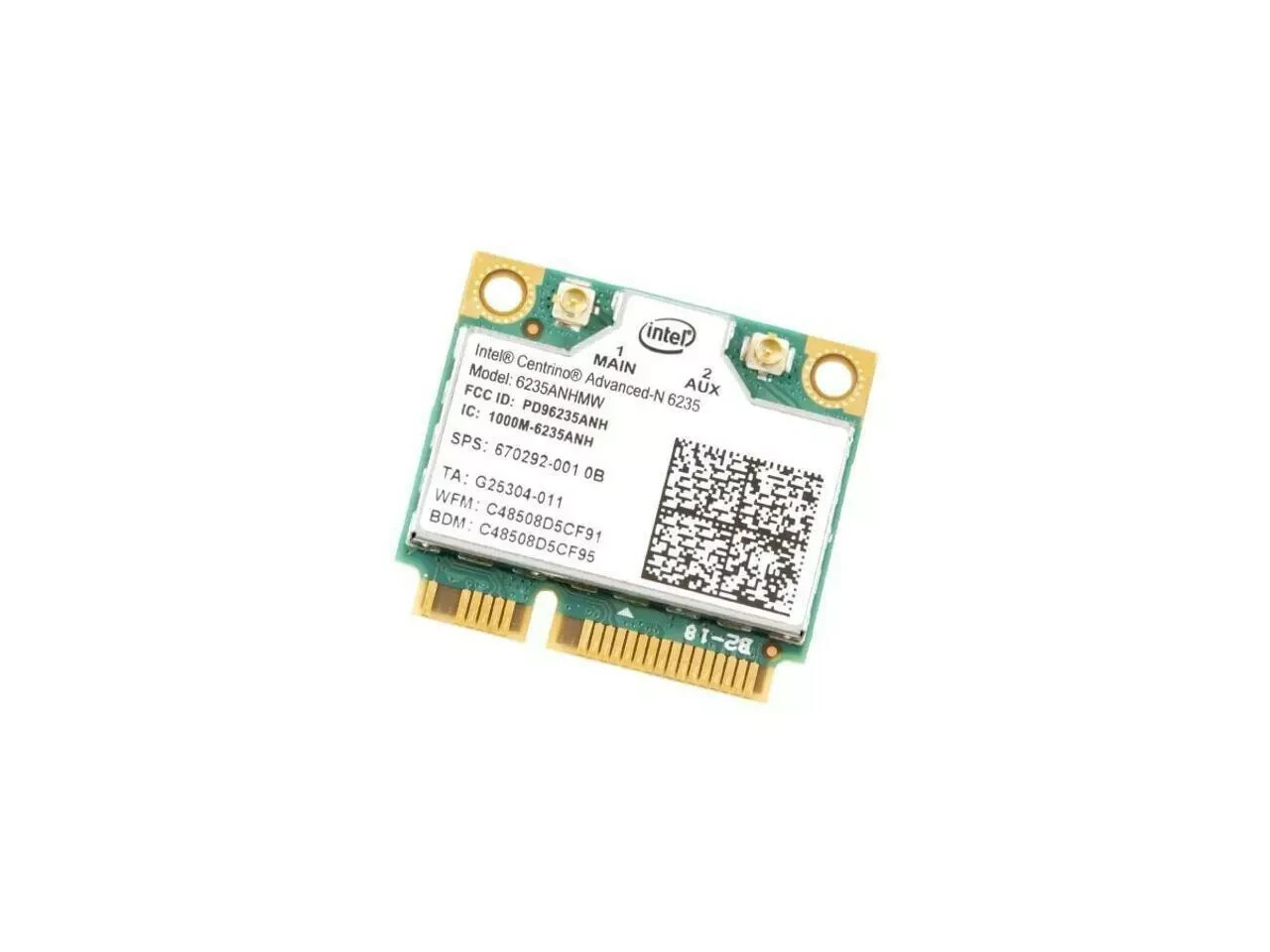 Intel Centrino Advanced-N 6235-6235ANHMW WiFi card HP P/N 670292-001 Tested Good