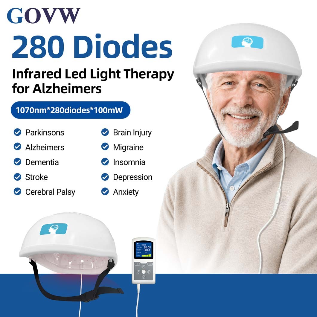 Professional Brain Light Therapy Helmet 1070nm Infrared PBM Device for Home Use