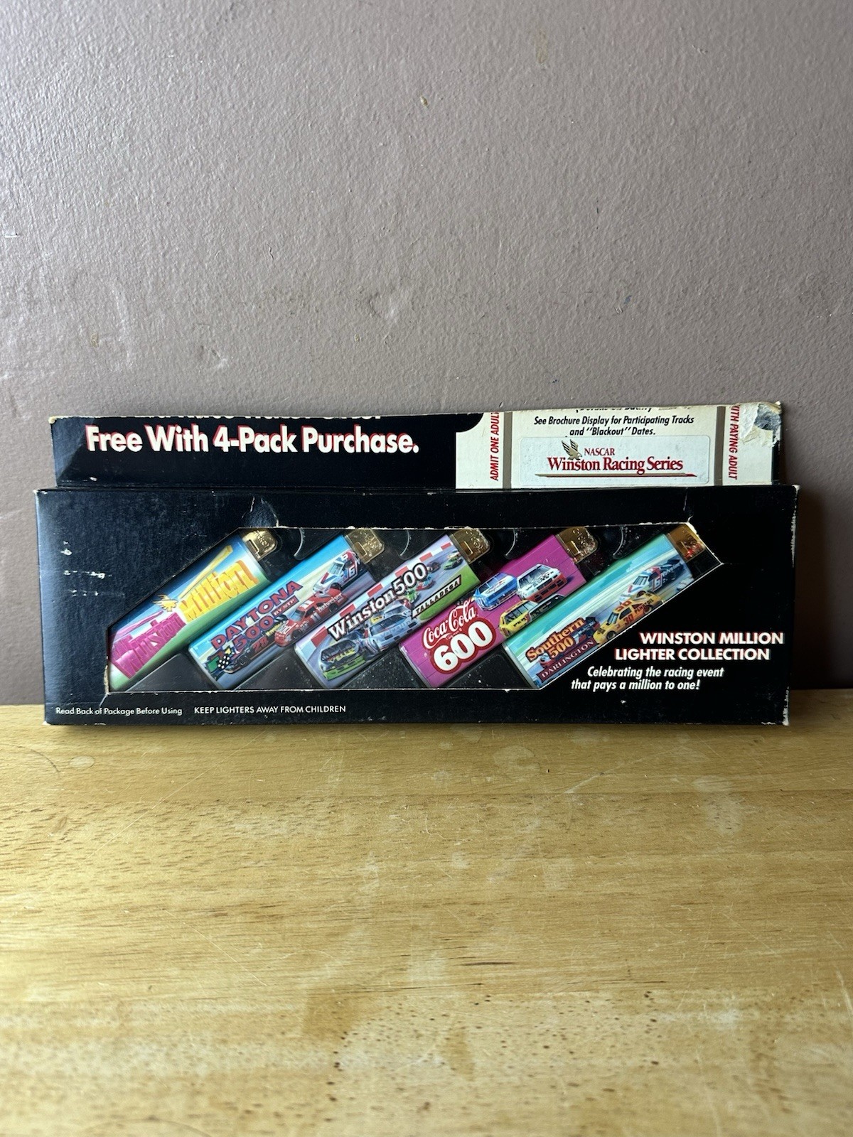 WINSTON MILLION/Winston Racing RJ Reynolds Promotional 5 Pack of NASCAR Lighters