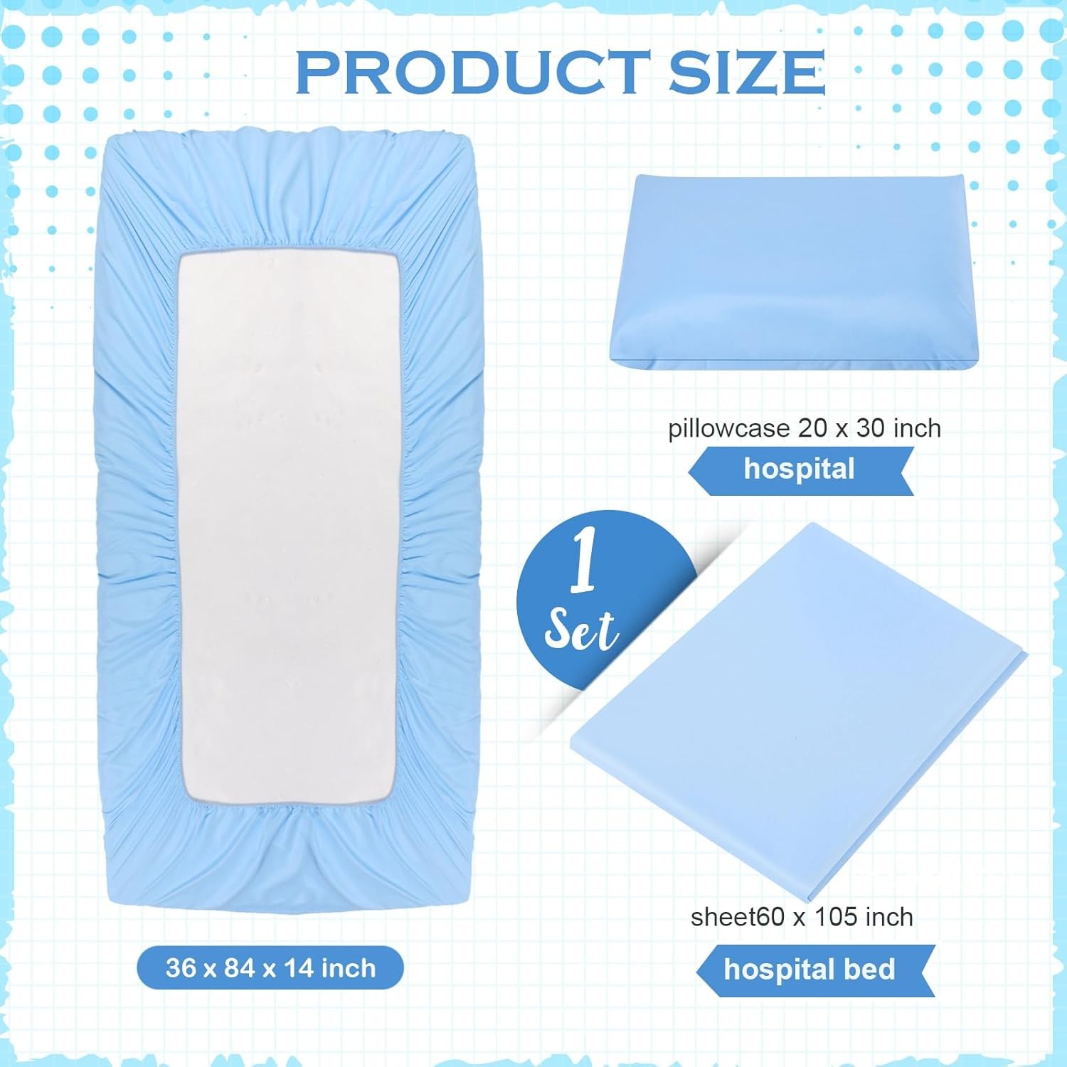 3-Piece Home Extended Hospital Bed Sheet Set