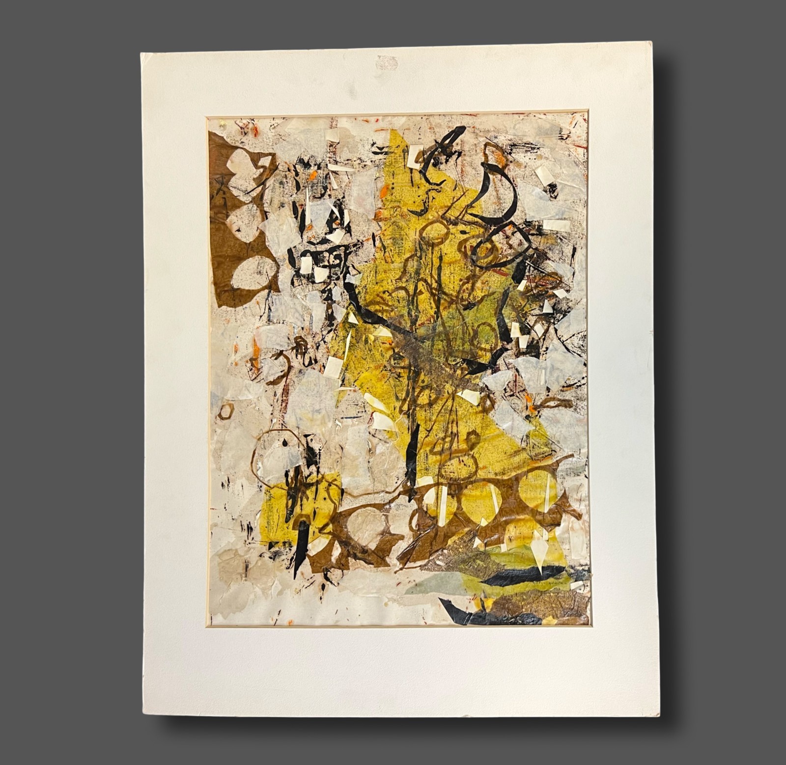 Gladys Goldstein Mixed Media Gold Forms c1957