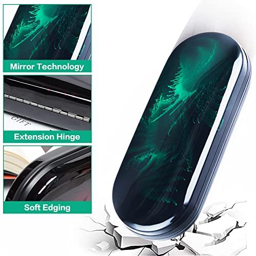 Hard Shell Eyeglasses Case Lightweight Portable Case 2 Pack (Green, Yellow)