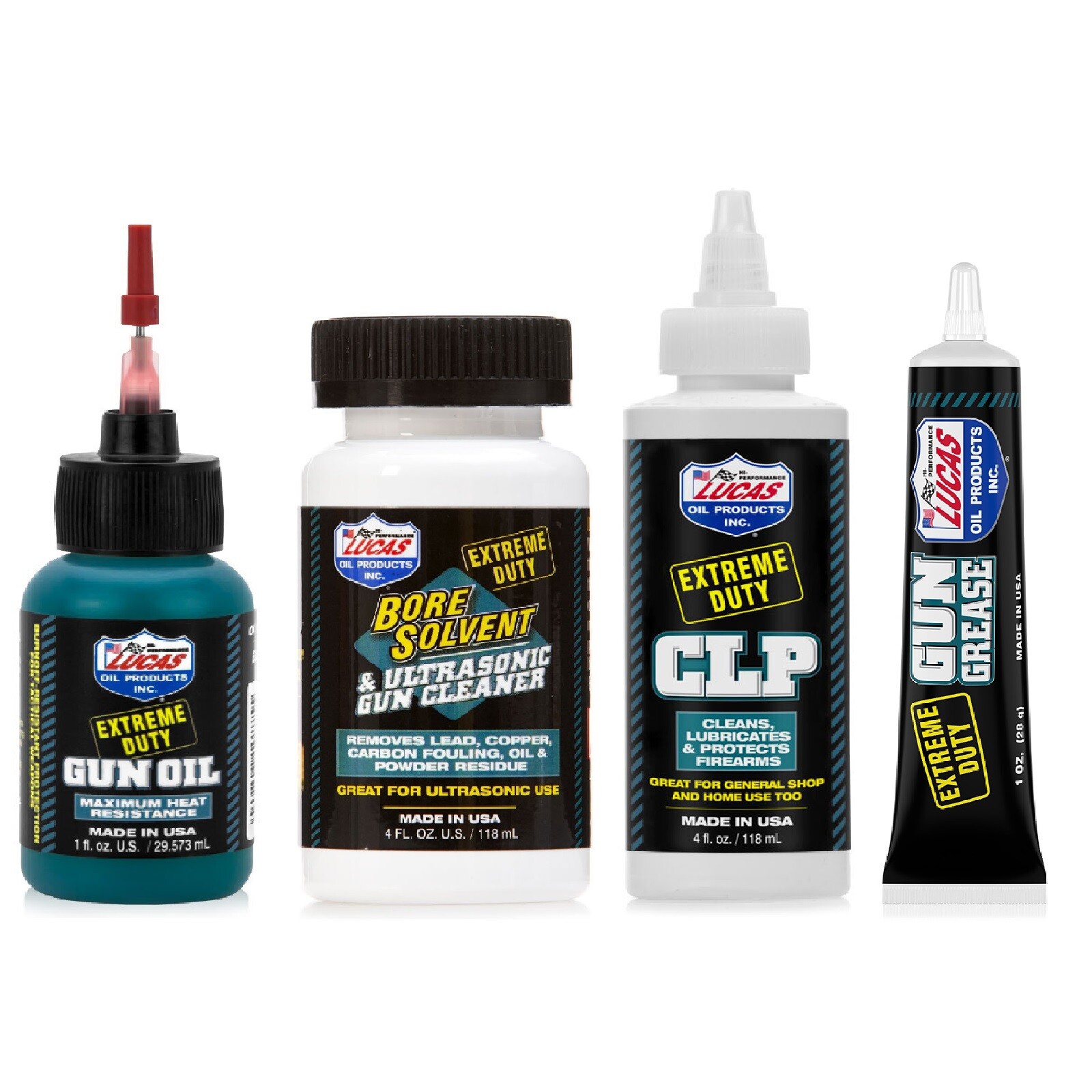 Lucas Oil Extreme Duty 1 Oz Gun Oil & Grease, 4 Oz CLP & Ultrasonic Gun Cleaner
