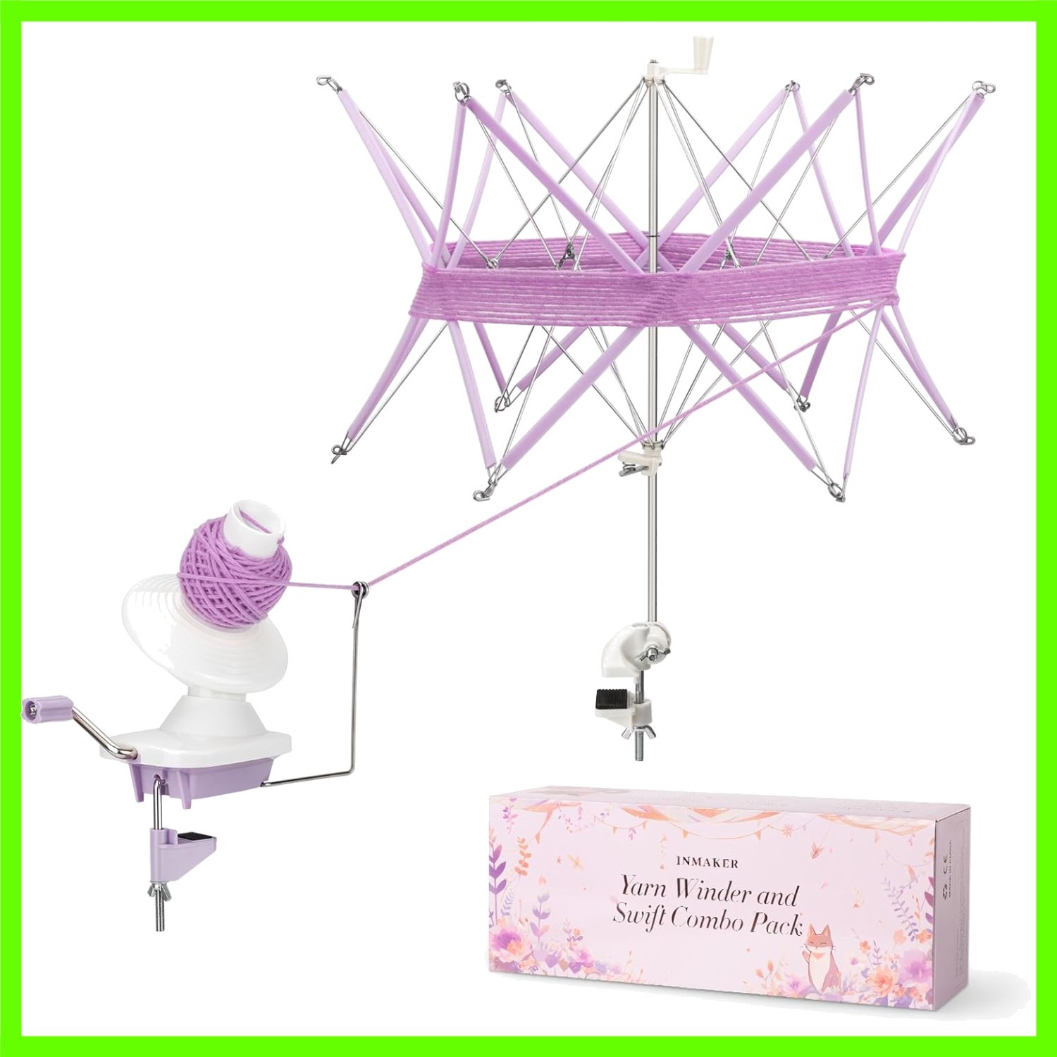 Professional Yarn Winder and Swift in Purple - Perfect for Crafting Enthusiasts