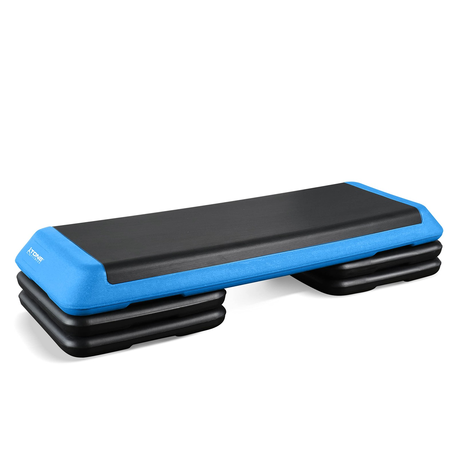 Tone Fitness Adjustable Aerobic Step Platform Exercise Blue w/Black Risers
