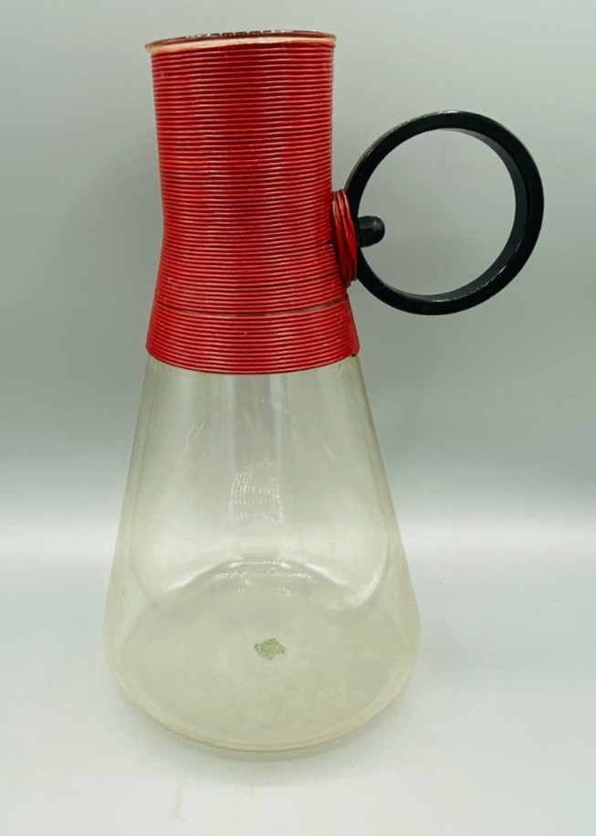 Vintage Ernest Soon Pyrex Glass Carafe Black Bakelite Handle