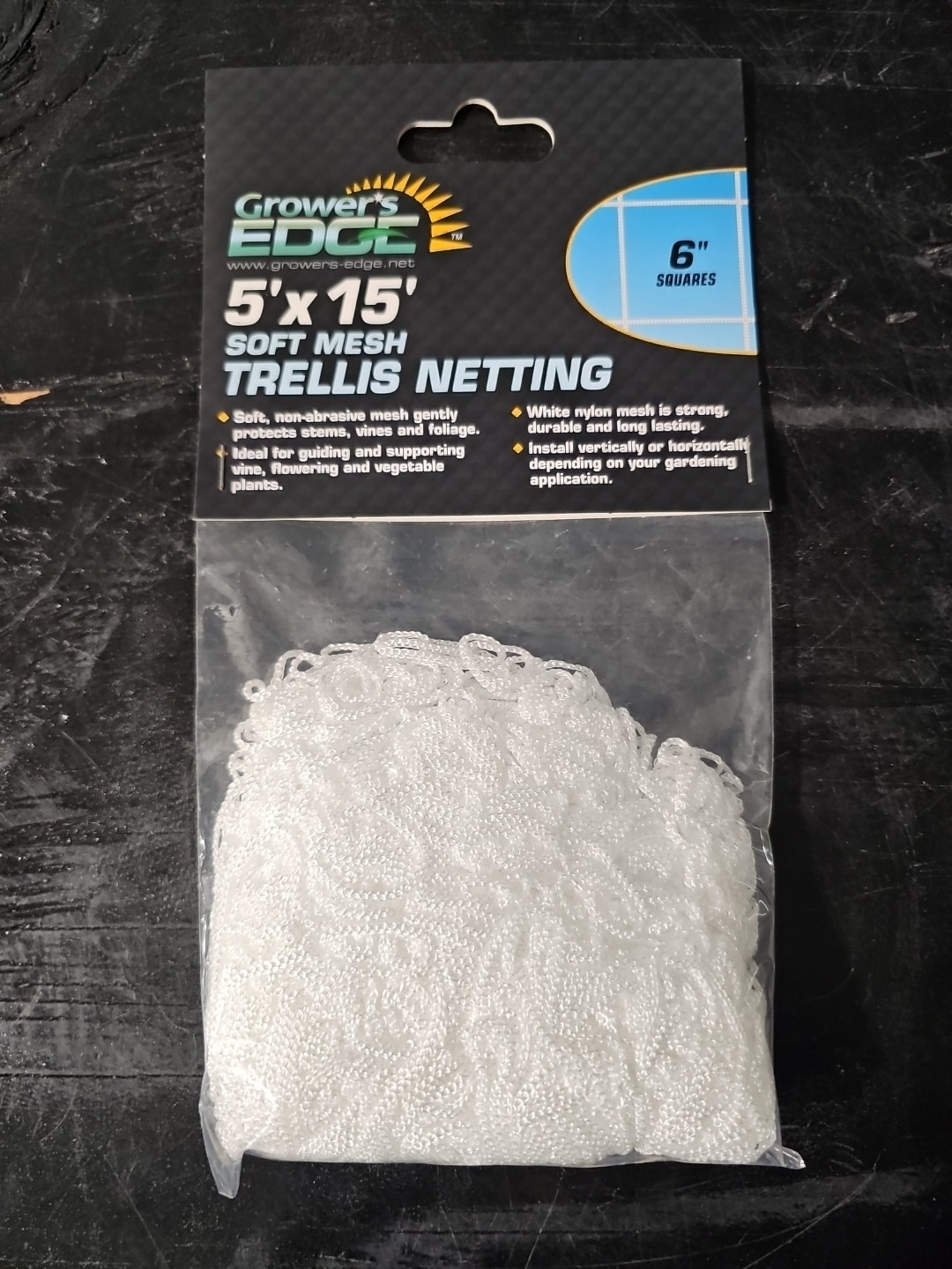 12 PACK Grower's Edge Soft Mesh Trellis 5'X15' 6" SQUARES
