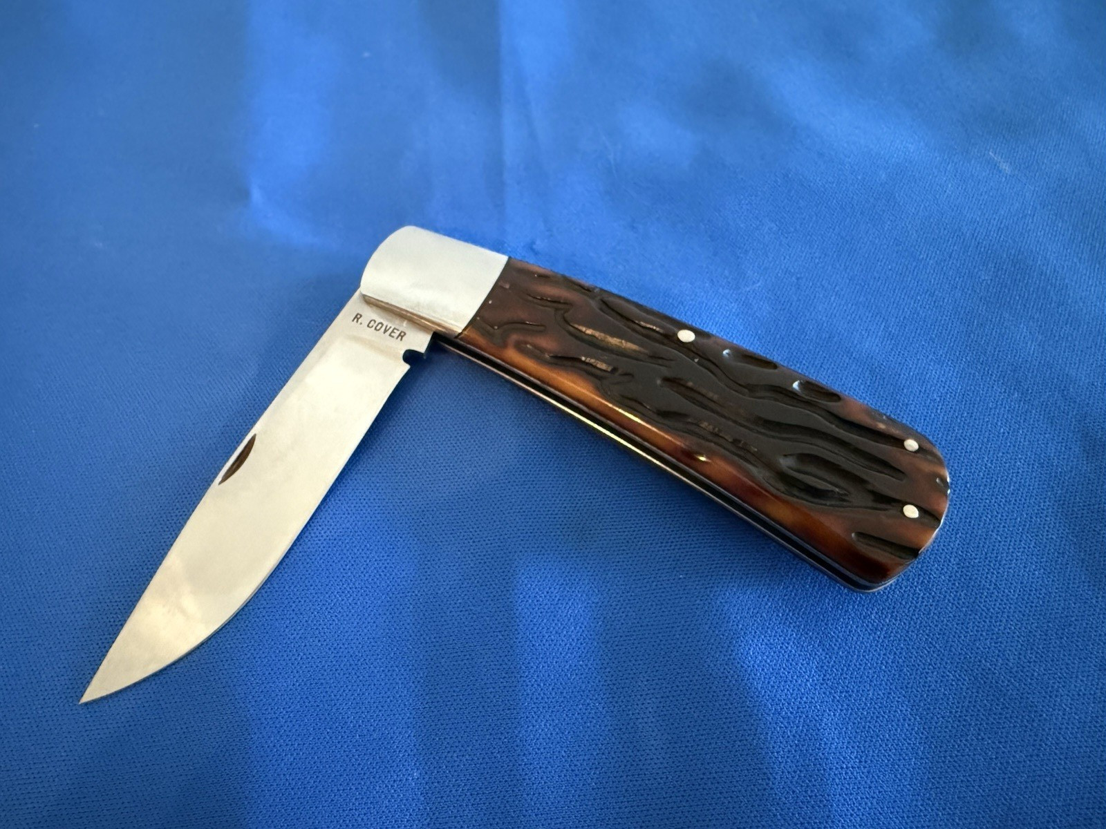 Custom Ray Cover Stag Handle Pocket Knife -- Mint and Unused