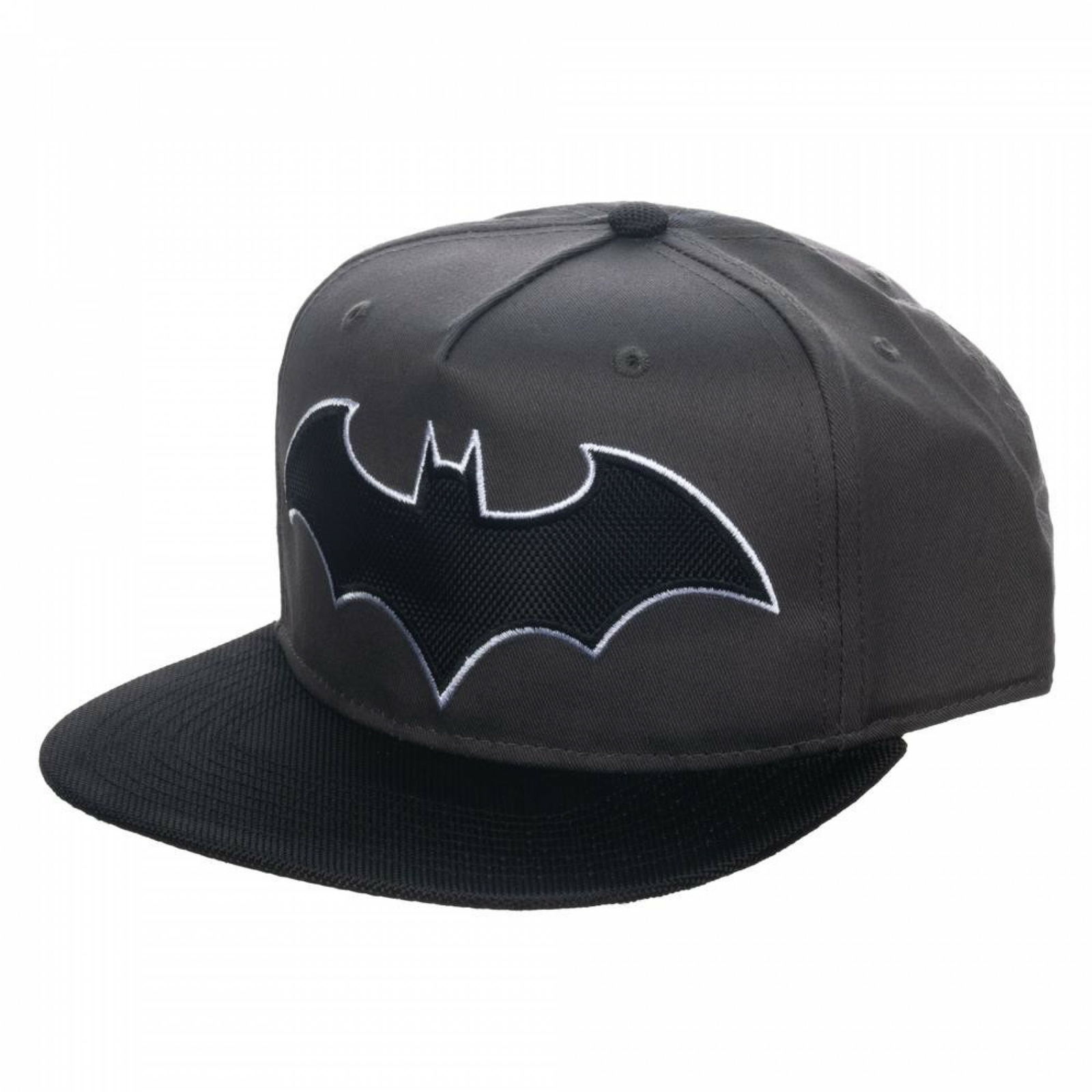 Batman Hush Symbol with Ballistic Brim Snapback Hat Grey