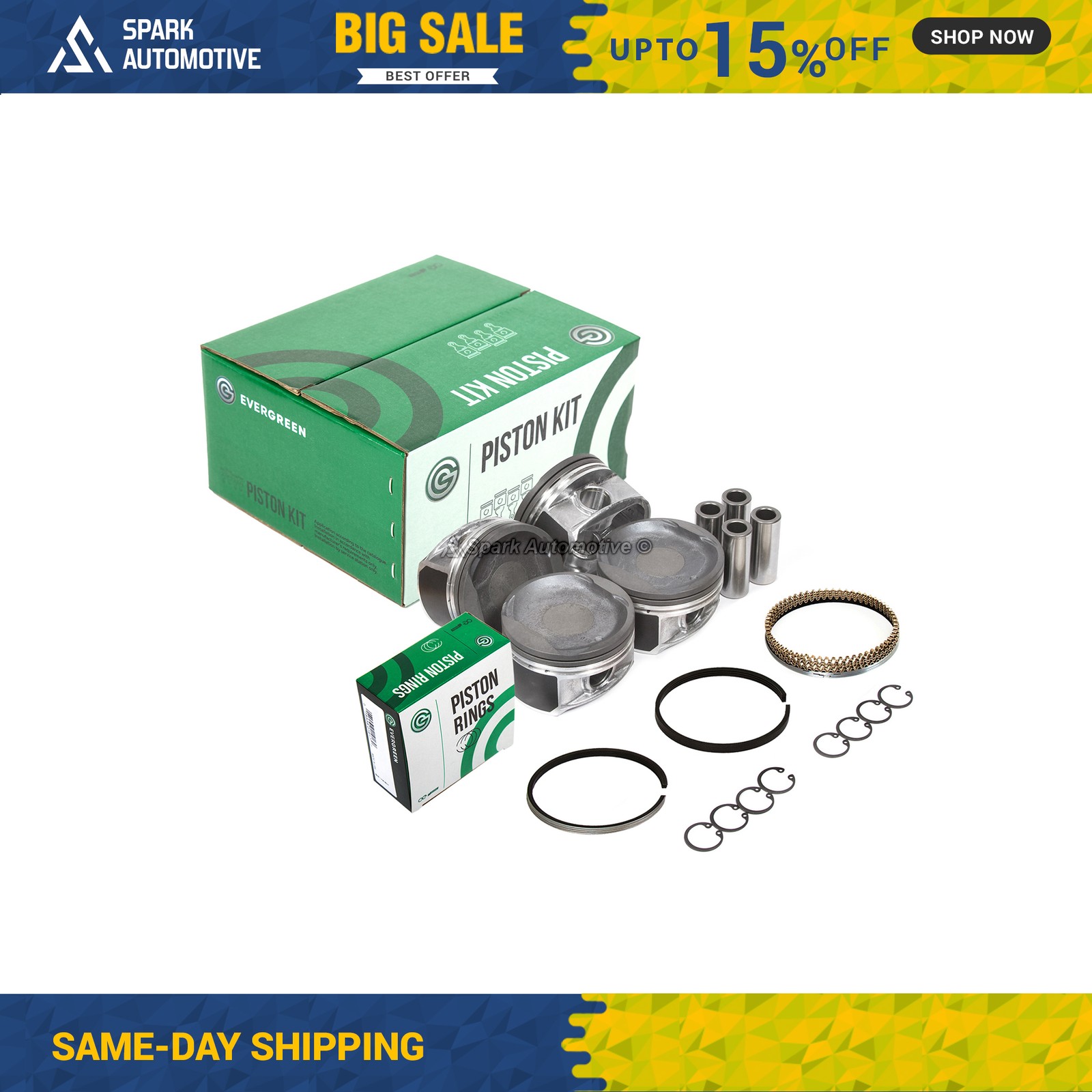 Pistons w/ Rings fit 01-05 Toyota Rav4 Camry 2.4L DOHC 2AZFE
