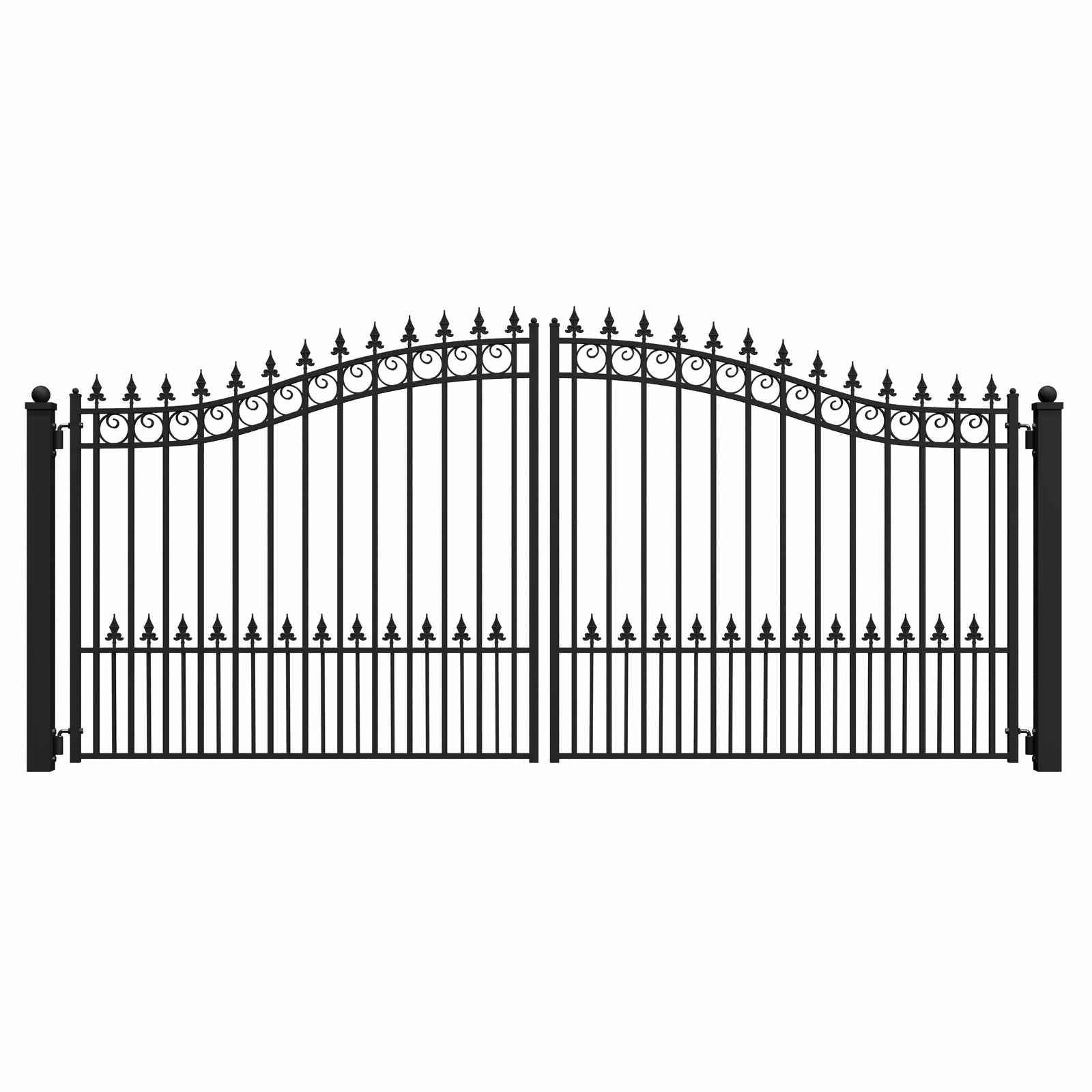 ALEKO Yard Garden Privacy Steel Dual Driveway Black Gate 14' x 6' Prague Style