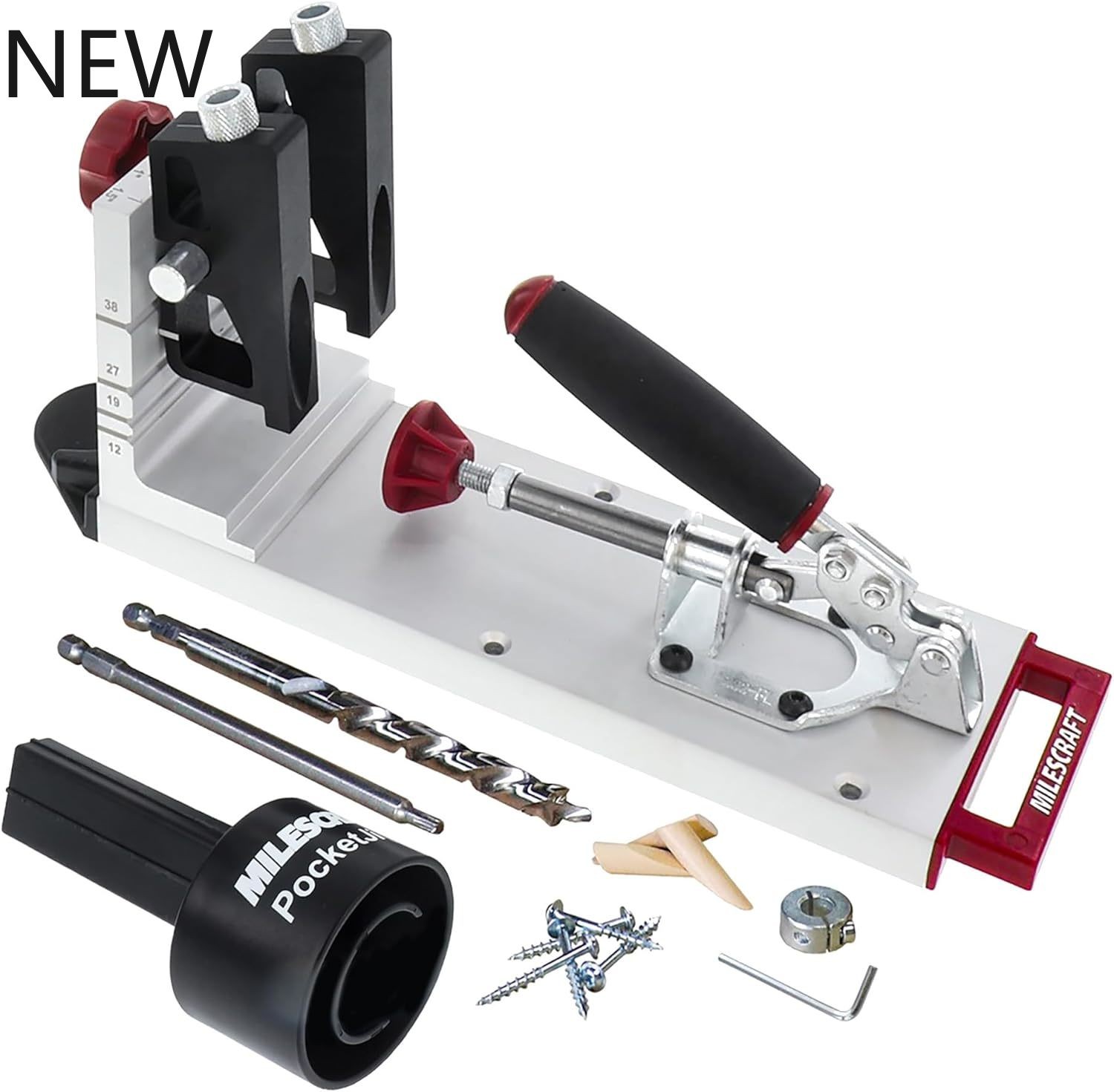 Milescraft 1327 Pocket Jig 400 – Self-Clamping,Heavy-Duty, All-Metal Pocket Hole