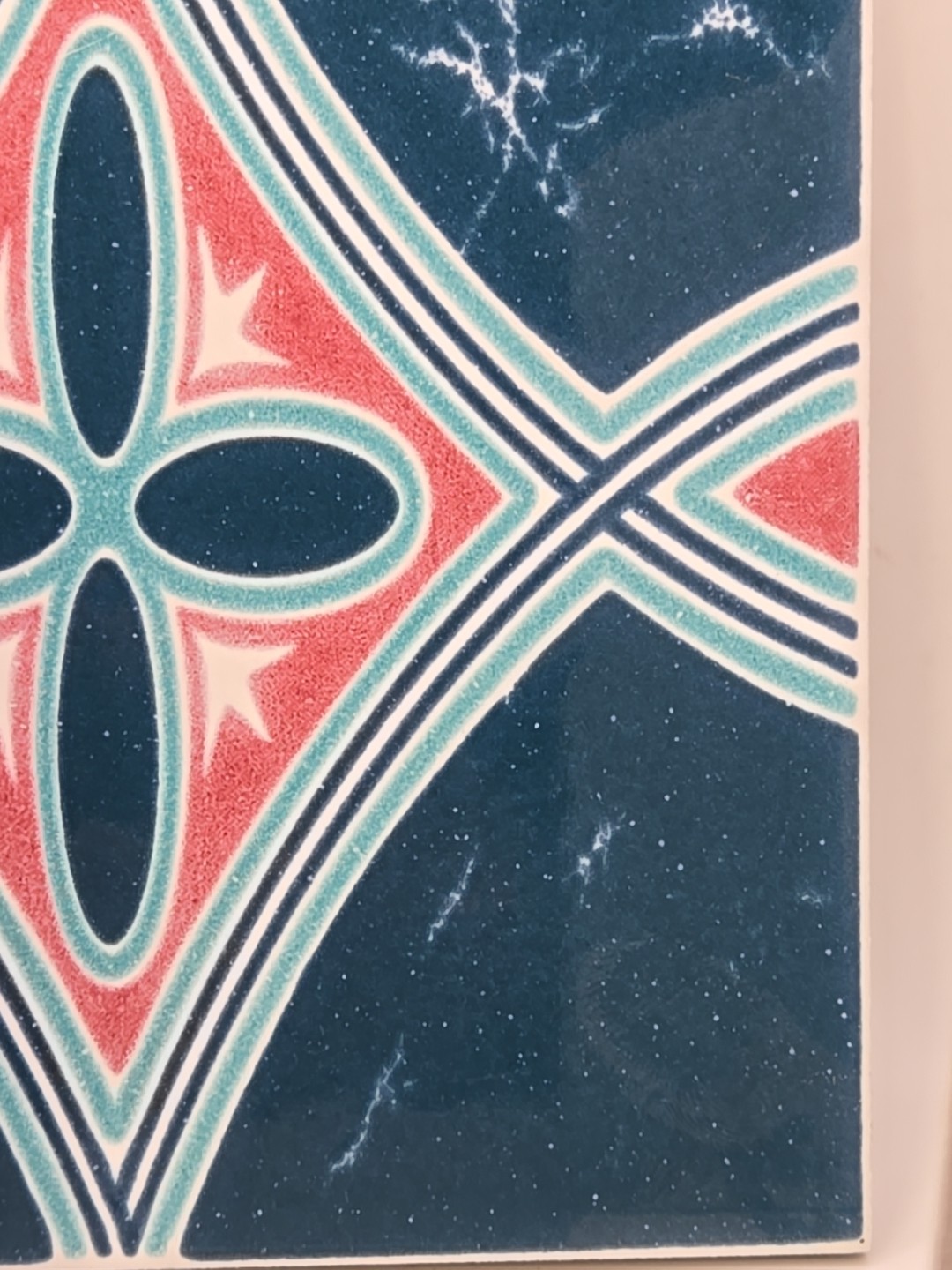 1pc Vintage Dong Su Teal Star Swimming Pool Ceramic Tile Frost Free 6"x6" LA-88