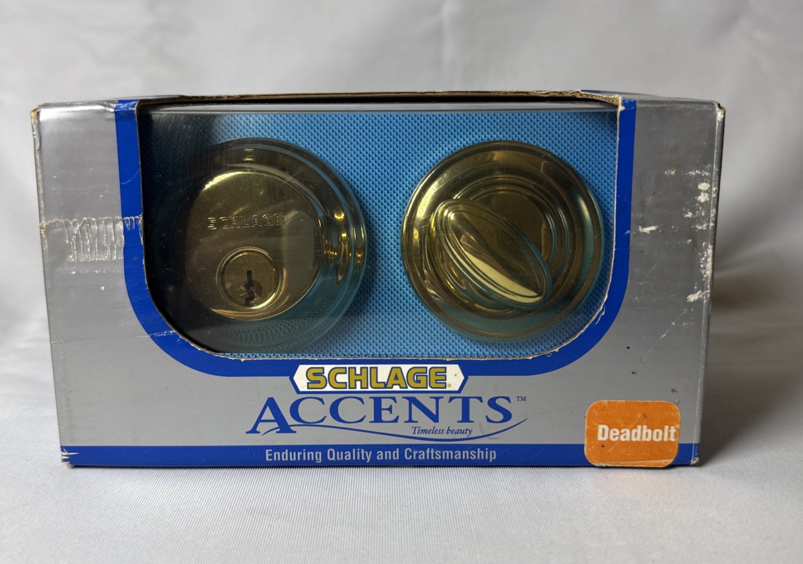 Schlage Accents Deadbolt Lock Set Ultima/Bright Brass BA360 V 3 505, 605