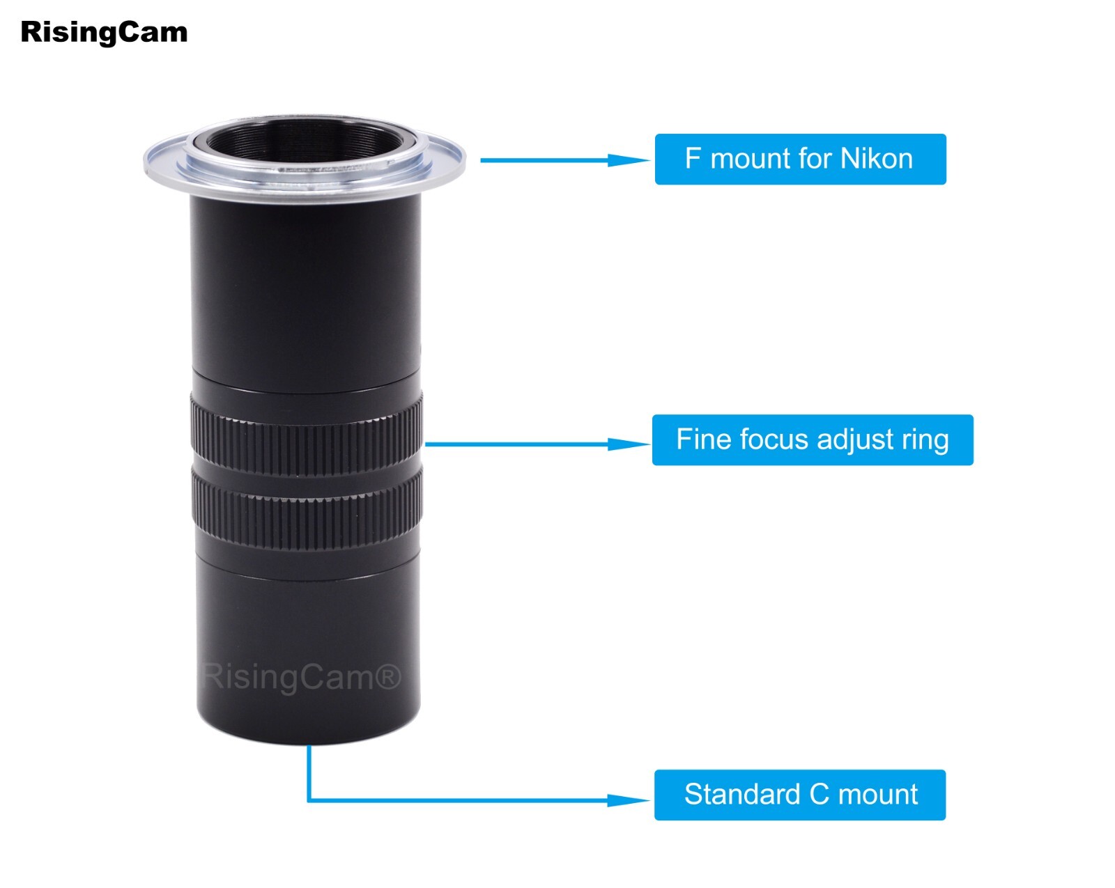 Focusable F mount to C mount microscope adapter compatible for Nikon DSLR Camera