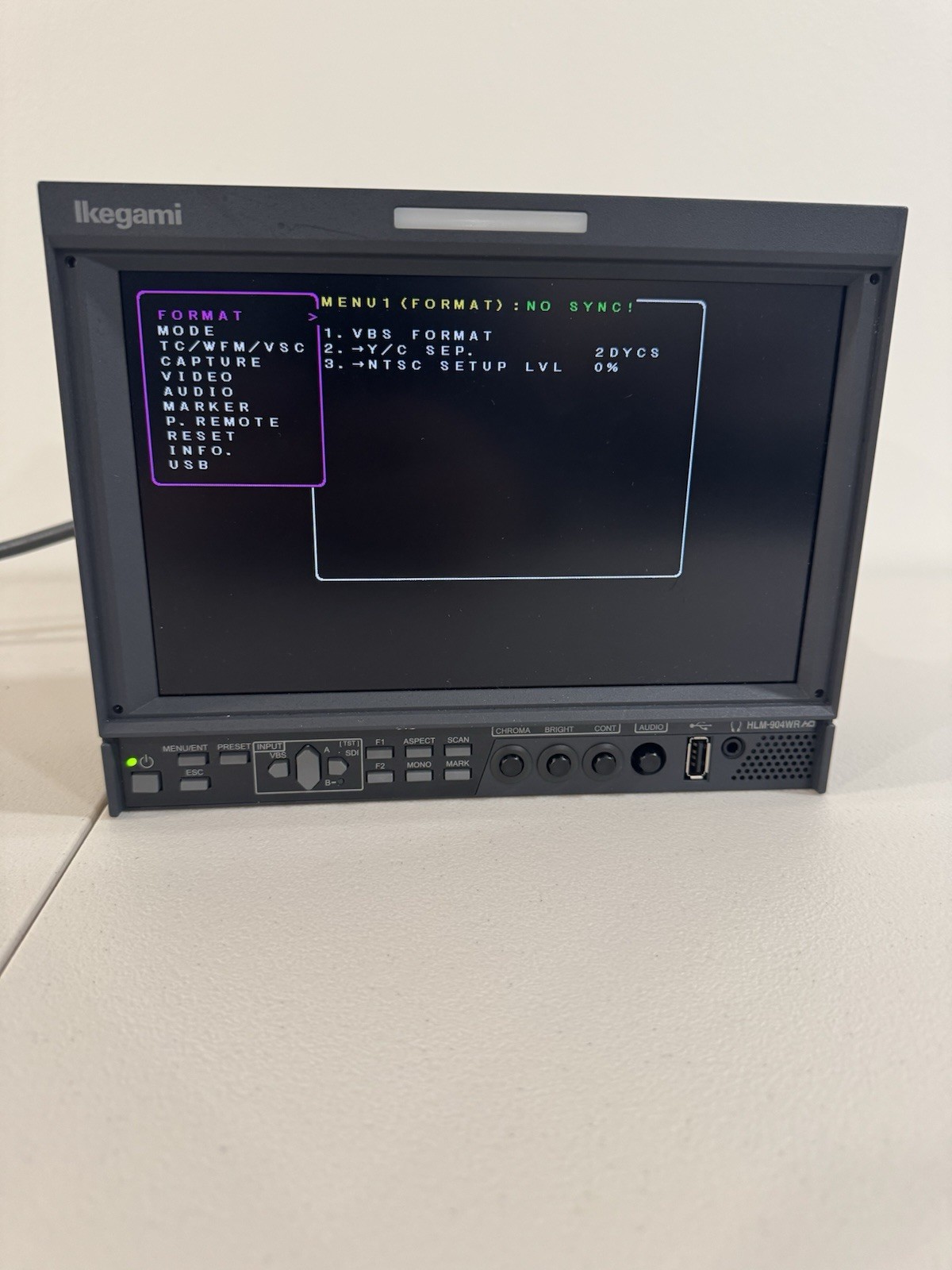 Ikegami HLM-904WR 9" LCD Video Monitor, Audio Monitoring, HD-SDI, USB