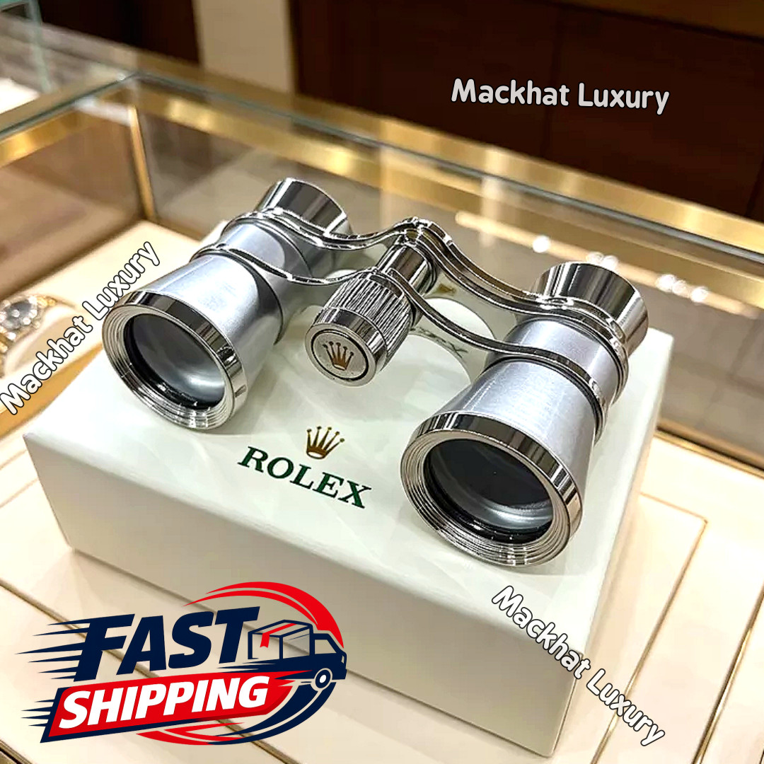 Rolex Silver Lacquer Opera Binoculars Rare Collectible Display Piece