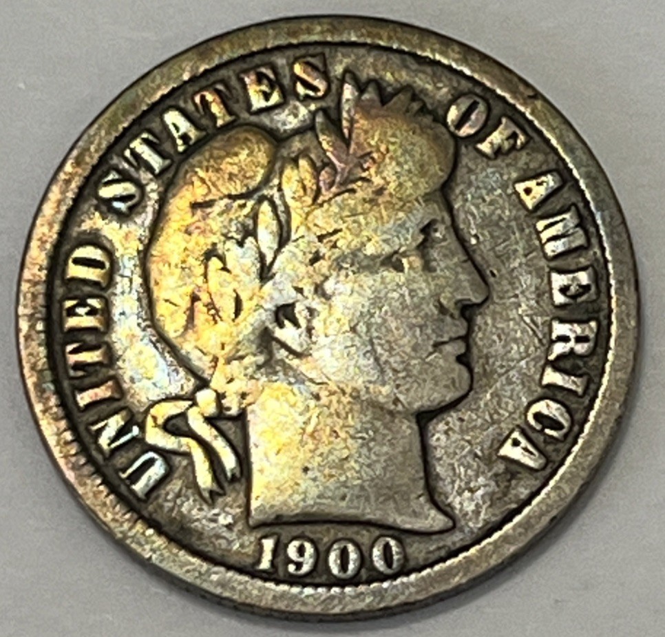 1900 O 10c Barber Dime Silver Coin