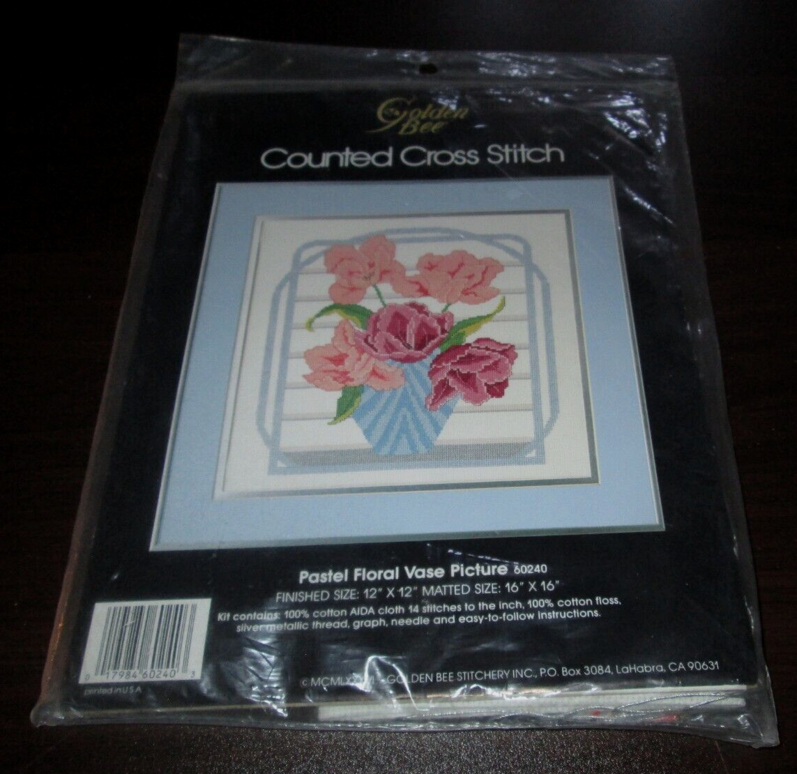Golden Bee Pastel Floral Vase Picture 60240 16" x 16"