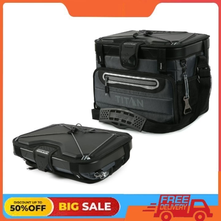 Titan by Arctic Zone 40 Can, 27 Quart Collapsible Zipperless Soft Cooler, Basalt