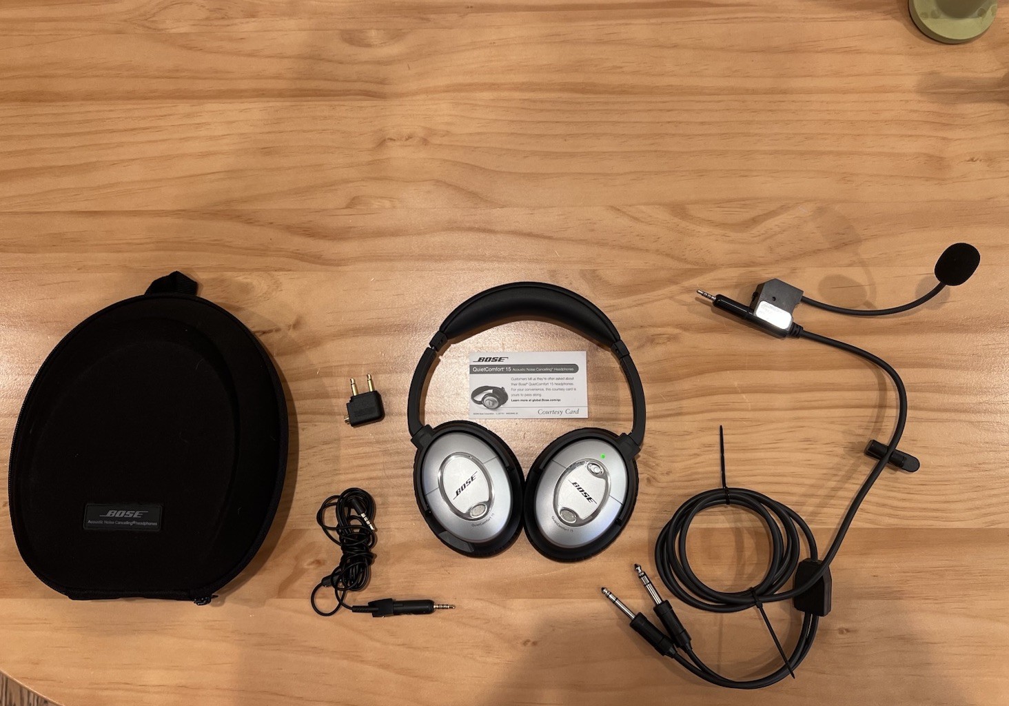 UflyMike + Bose QuietComfort QC15 Headset Pilot Aviation Dual GA Plug ANR