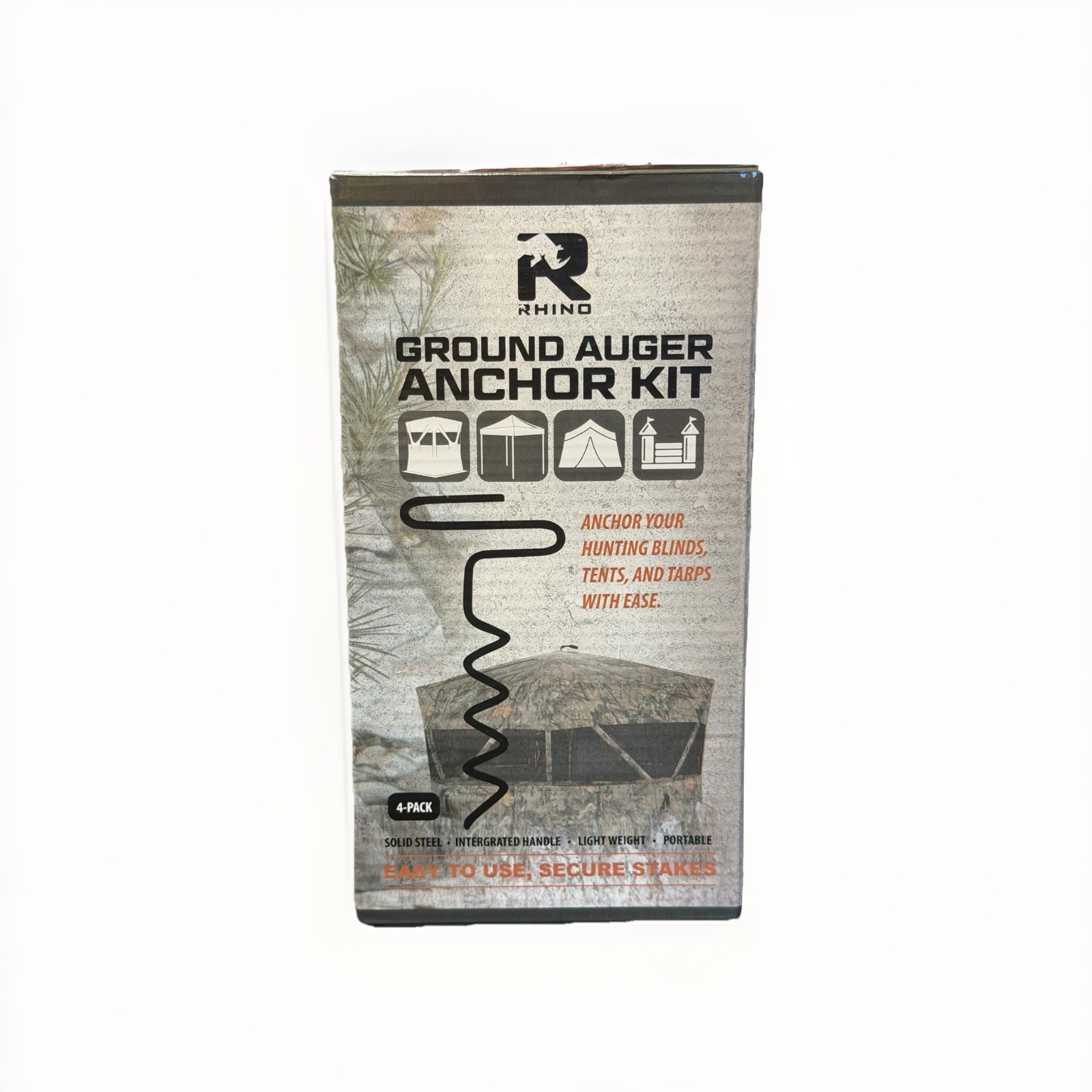 Rhino Hunting Auger Anchor Kit 4-Pack - Black