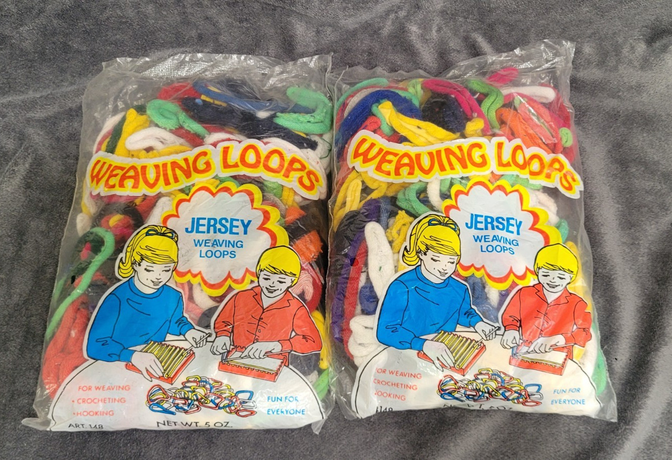 Vintage Jersey Weaving Loops Wool Novelty Company 1970s 2 Brand New 5 Ounce Bags
