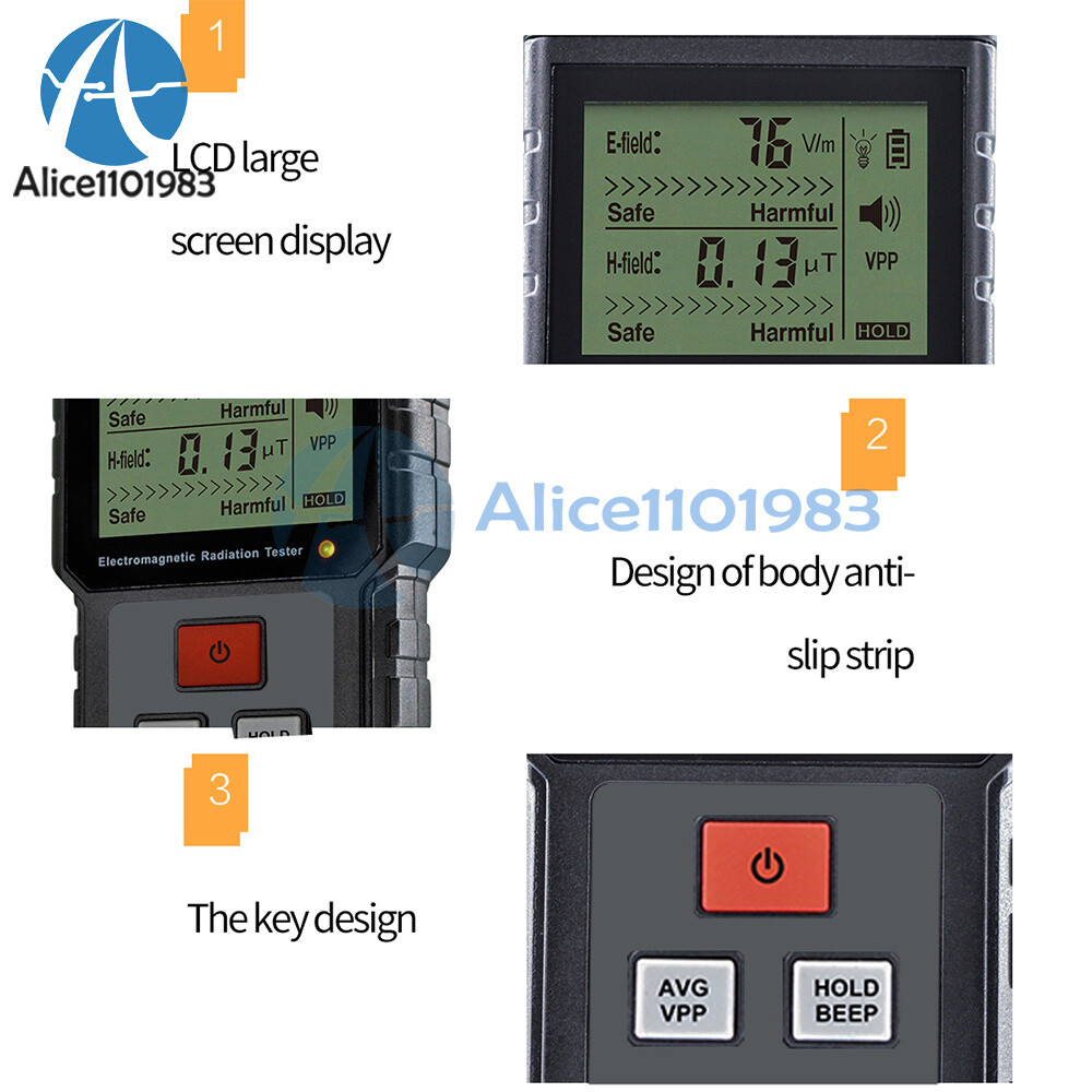 ET825 Electromagnetic Field Radiation Detector Tester Emf Meter Dosimeter Meter