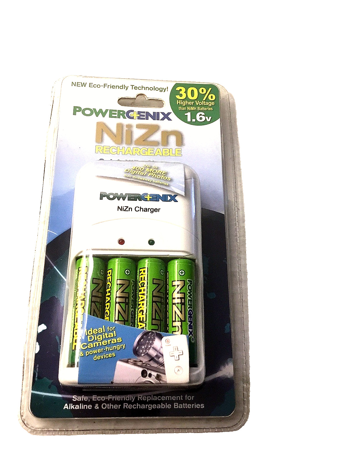 Power Genix NiZn Rechargeable AA Batteries and Wall Charger New