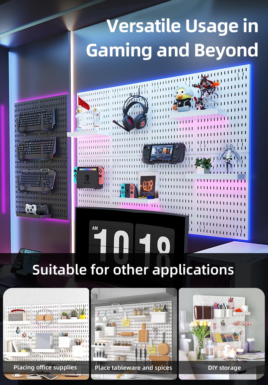 Zestify Revamp Your Space With A Versatile Pegboard Kit - Medium, Black