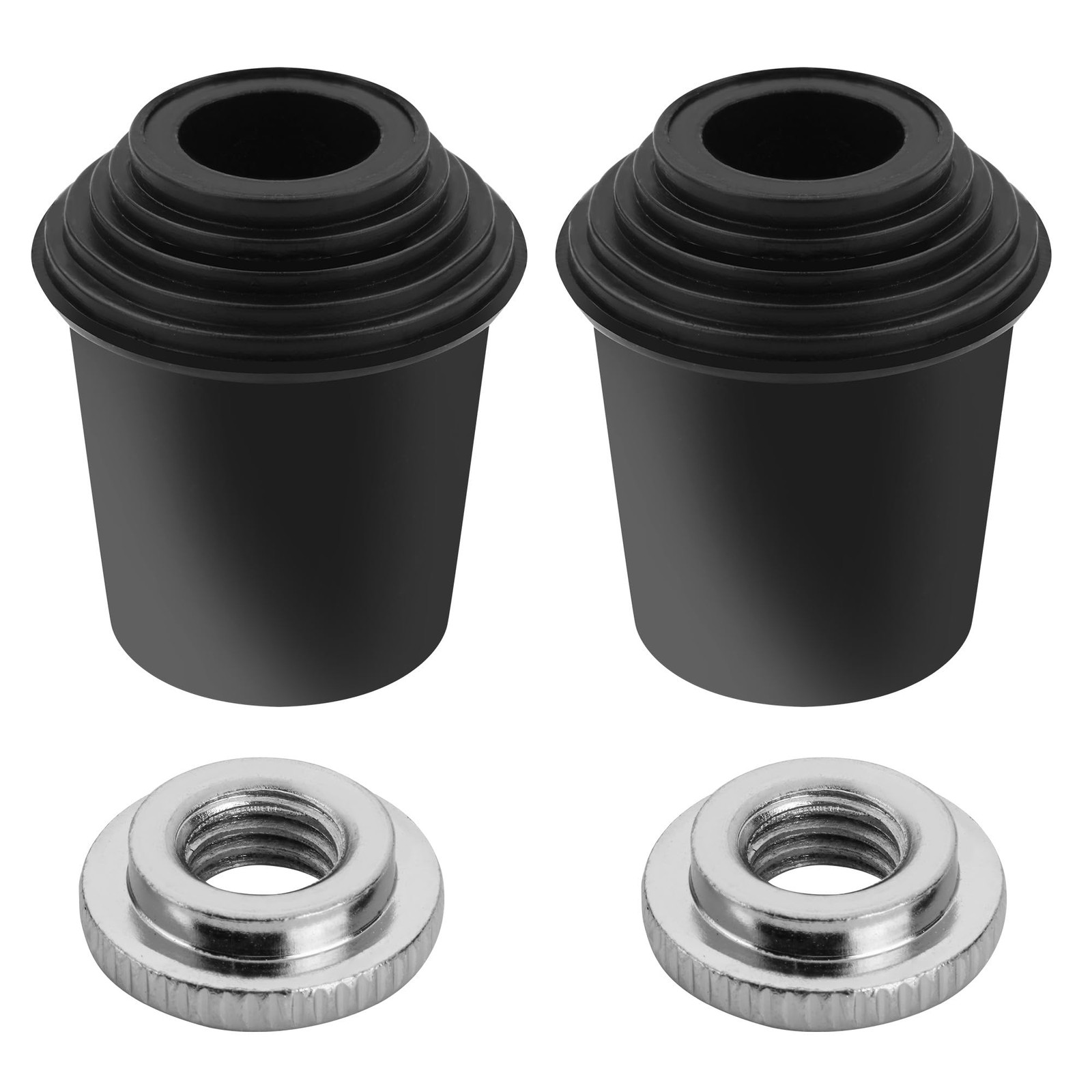 2 Packs Bass Drum Threaded Rubber Feet, Floor Tom Drum Leg Tips Rubber Feet w...