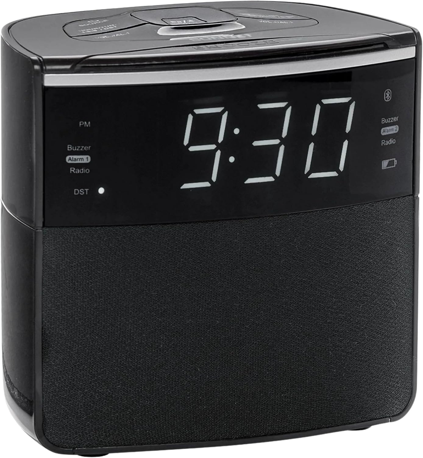 Digital Alarm Clocks for Bedrooms, Dual Alarms, Bluetooth and FM Radio, White Di