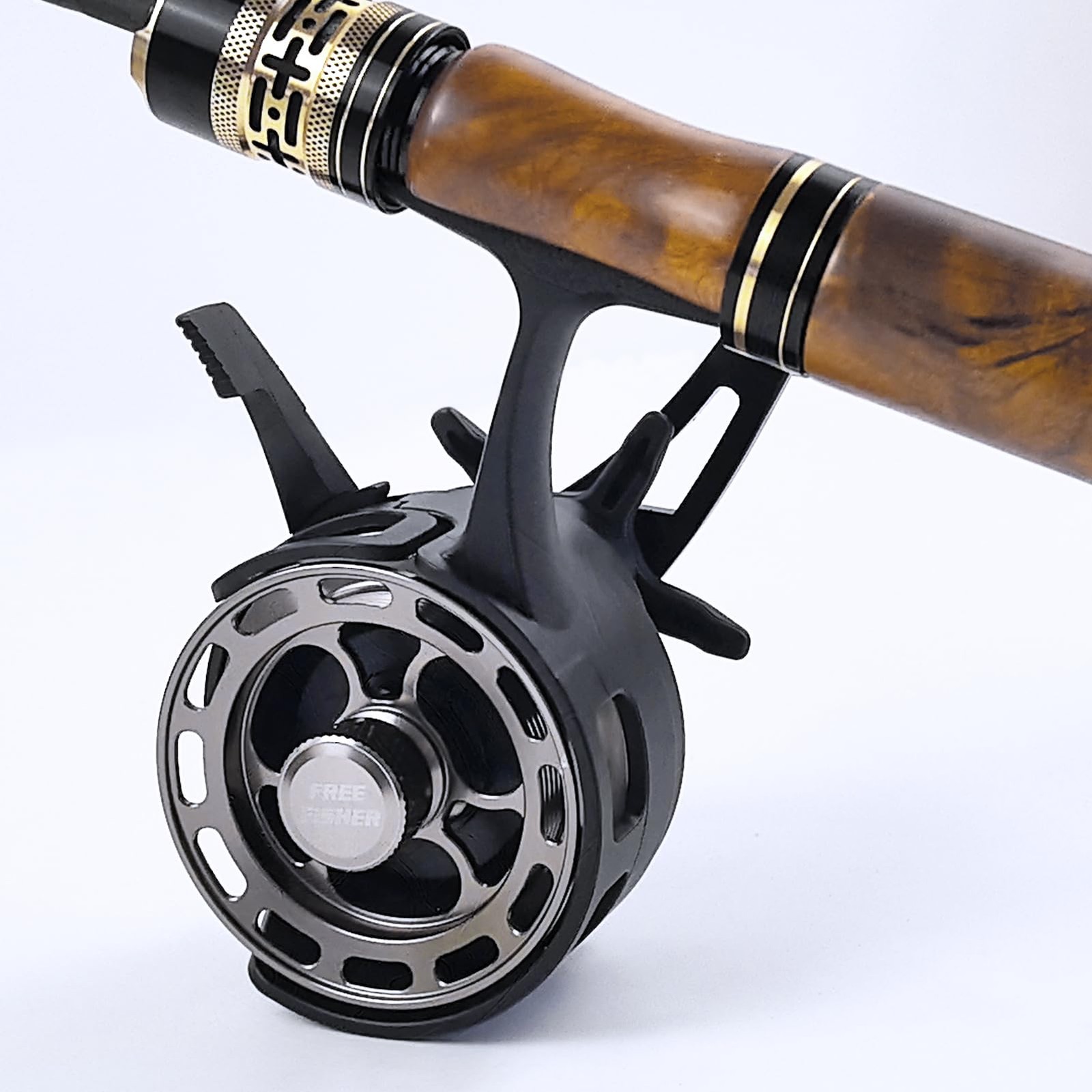 Fisher Ice Fishing Reel 3.2:1 Gear Ratio Ultra Smooth 3+1Ball Bearings Strength