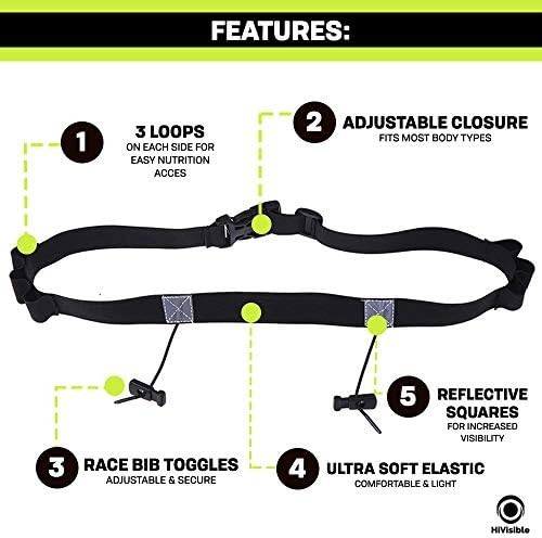 Triathlon Race Belt Bib Number Holder Adjustable Running Marathon Race Belt