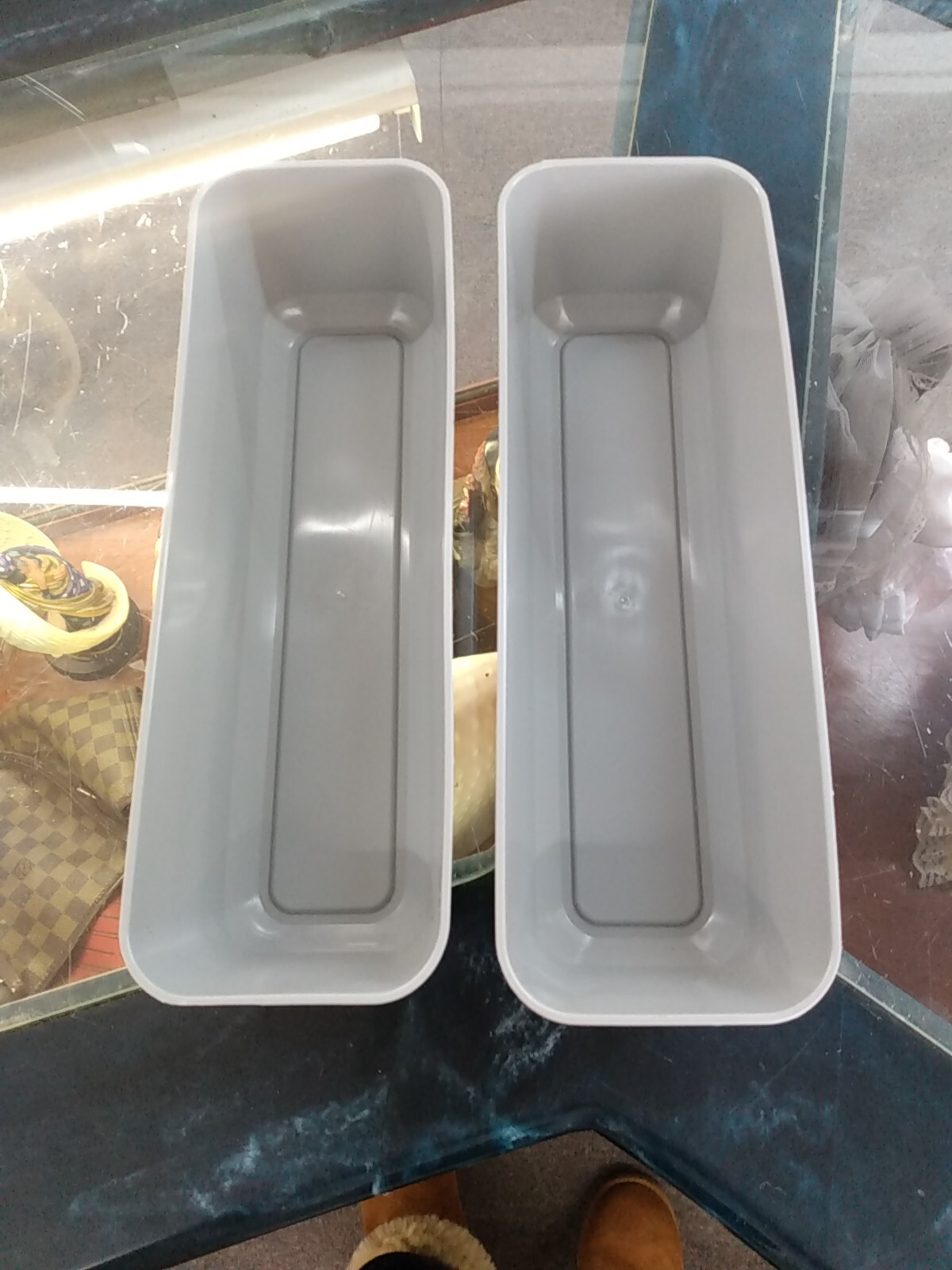 Set of 2 Gray Room Essentials rubber storage containers