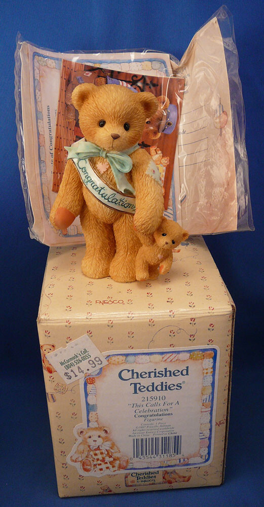 CHERISHED TEDDIES THIS CALLS FOR A CELEBRATION, BOX, CERTIFICATE, #215910