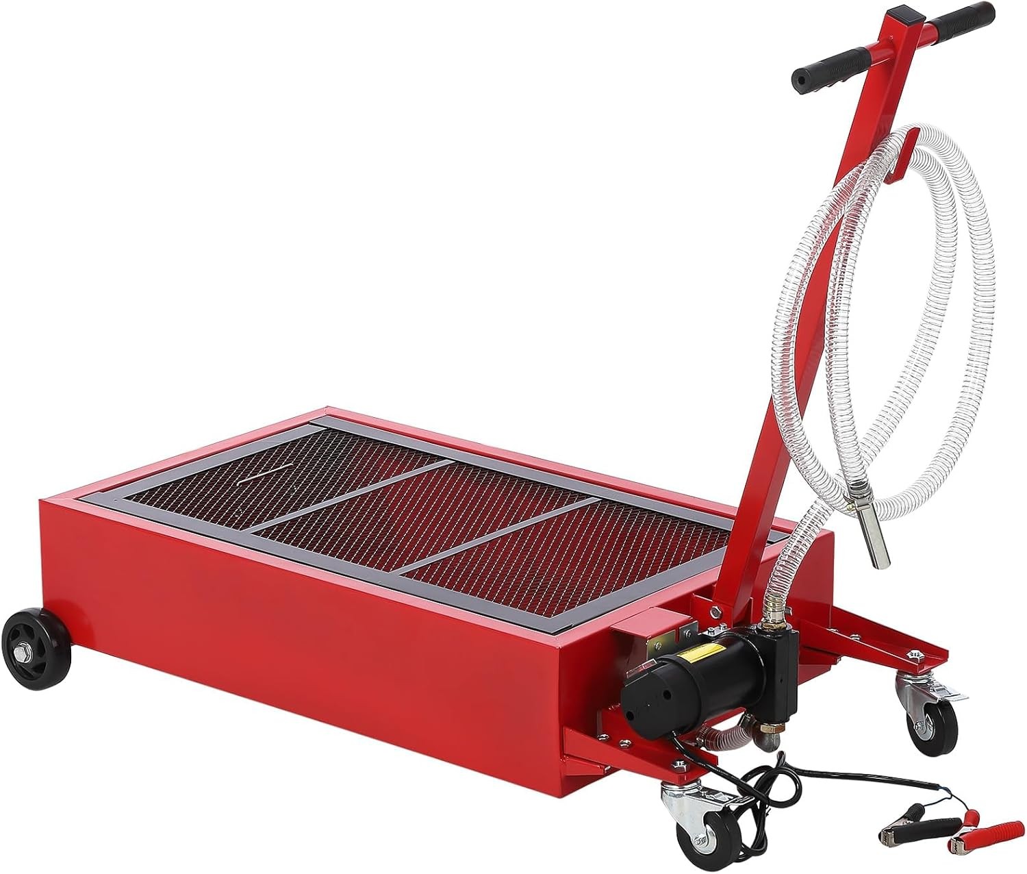 GARVEE Low Profile 20 Gal Oil Drain Pan with 12V Pump 7 Ft Hose for Cars Trucks